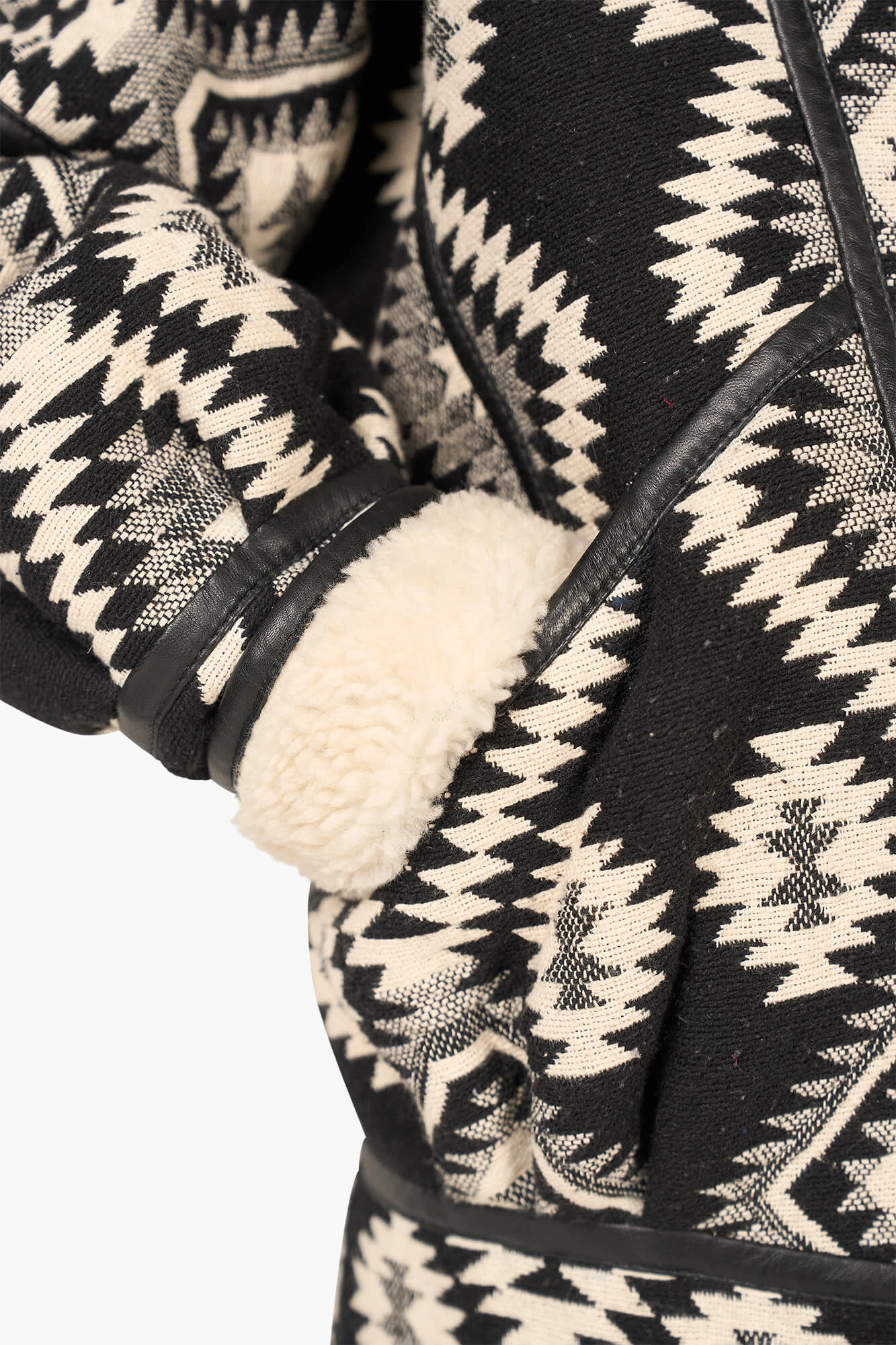 Jas Dames Zwart Creme Seth Aztec Jacquard