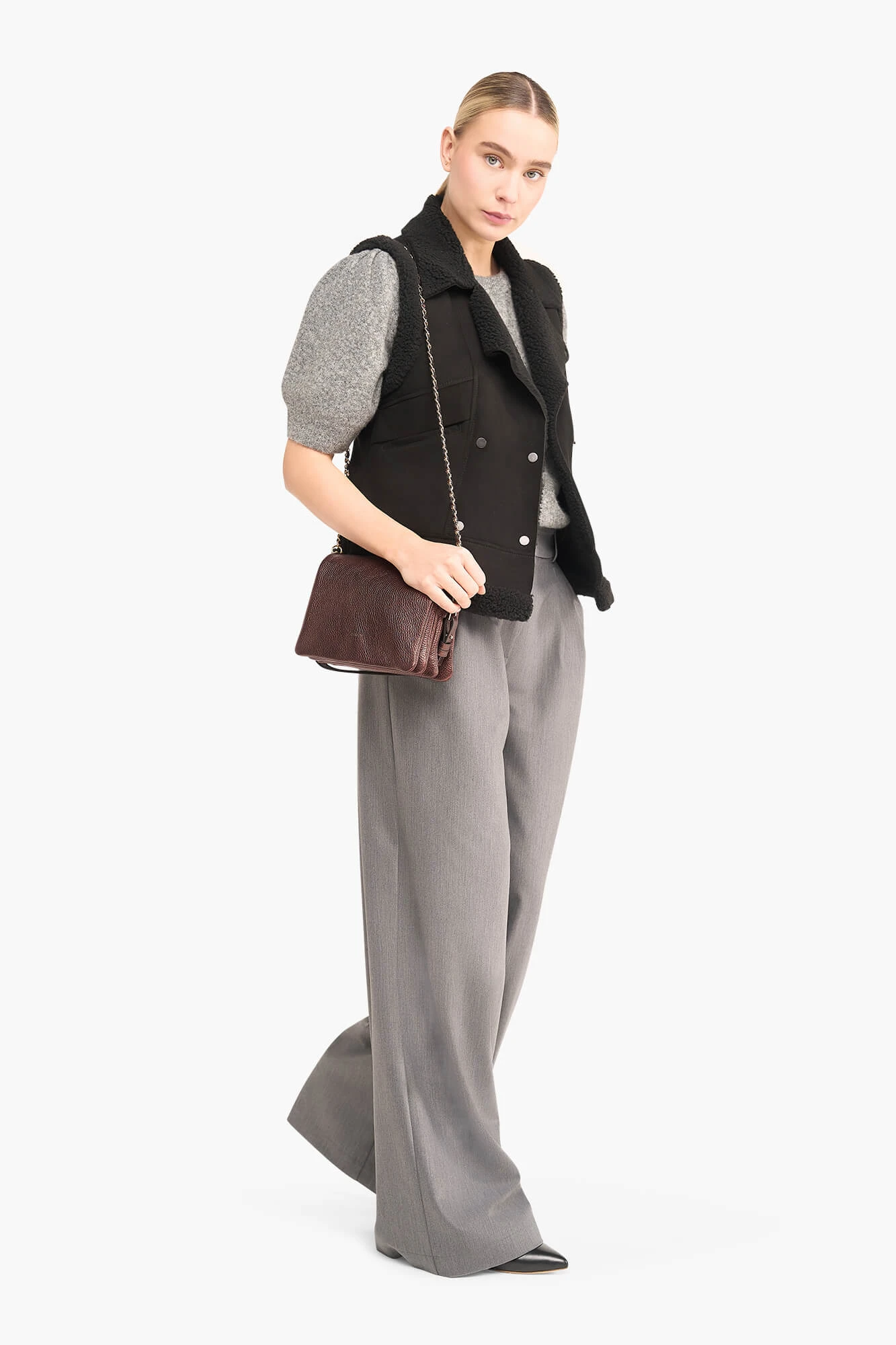 Lammy Damenweste Suede Nick Schwarz