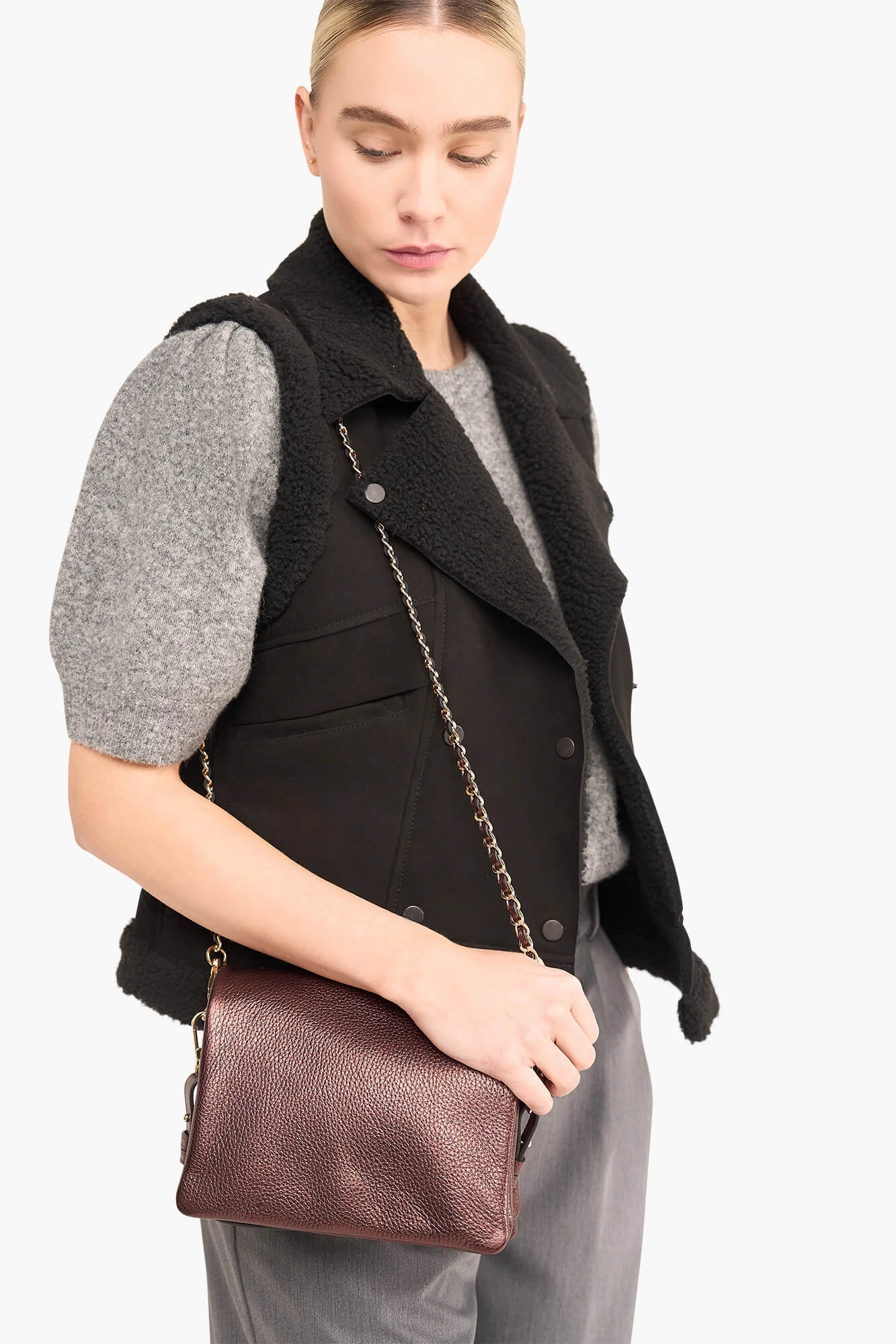 Lammy Damenweste Suede Nick Schwarz