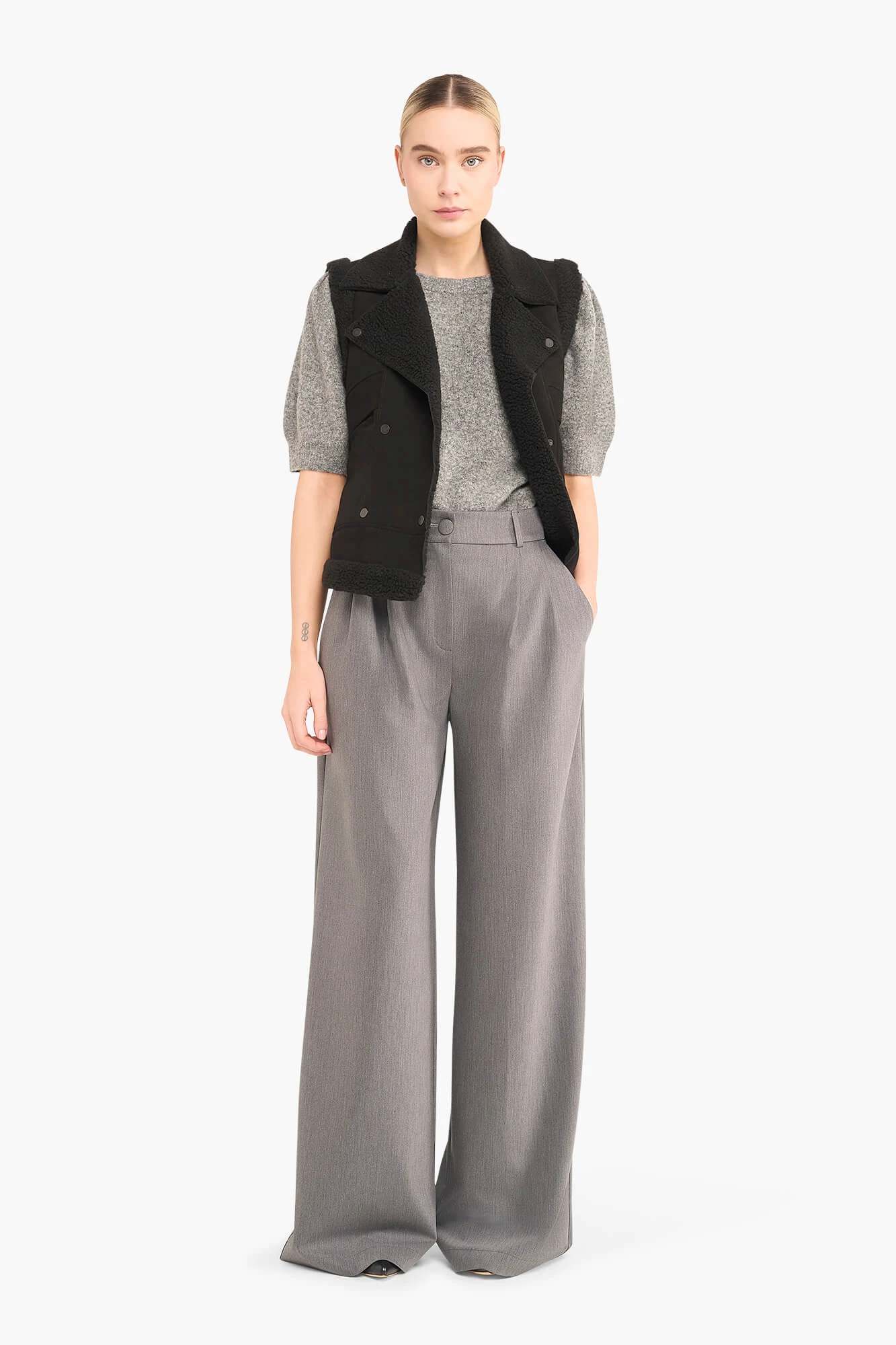 Lammy Damenweste Suede Nick Schwarz