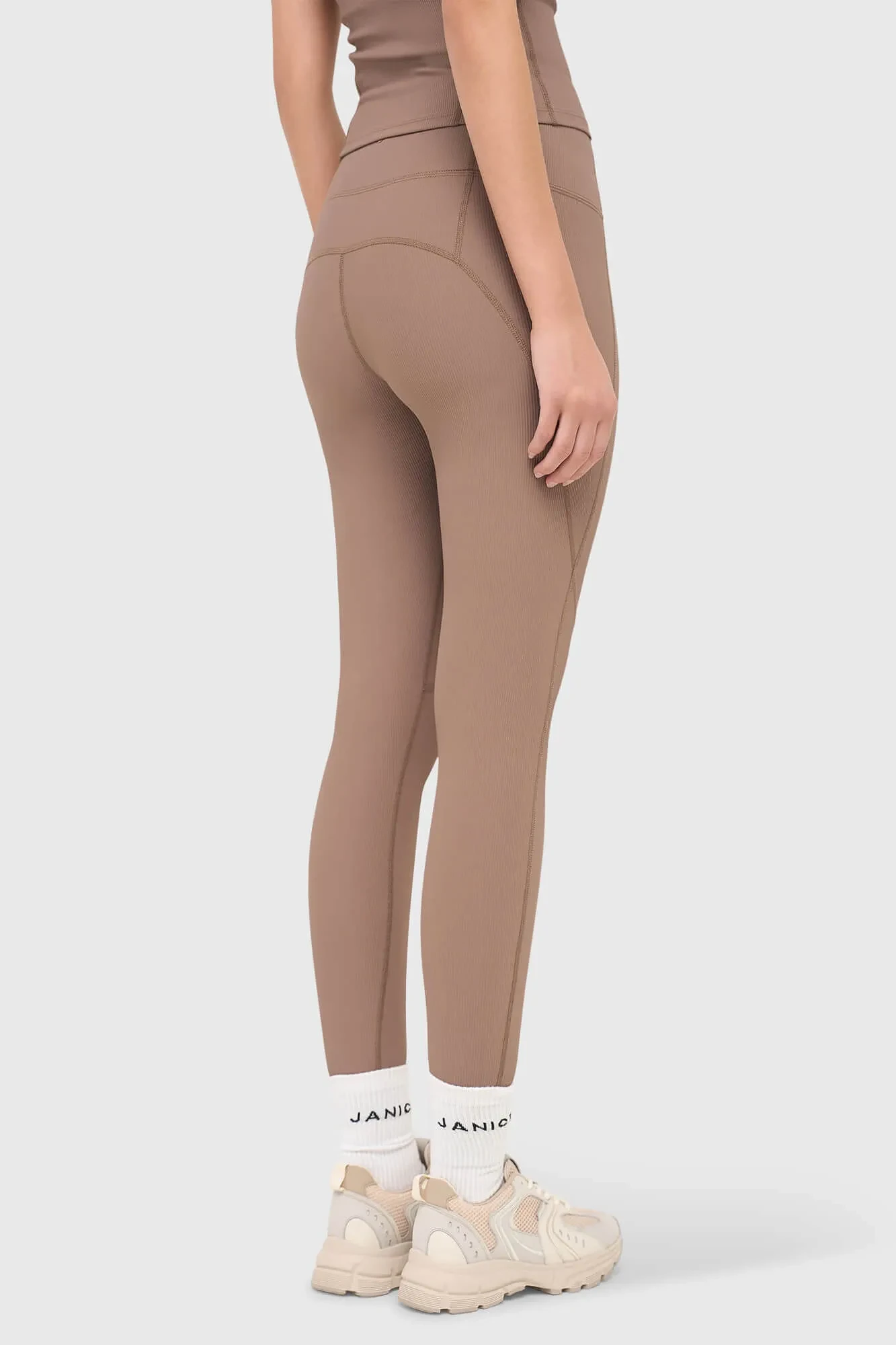Leggings für Damen, Sportbekleidung, Active Wear, Ye, braun, gerippt