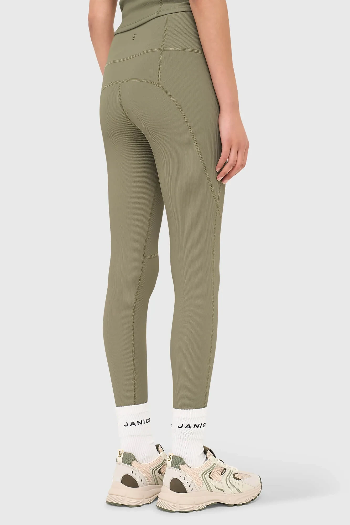 Legging Dames Sport Active Wear Ye Groen Rib