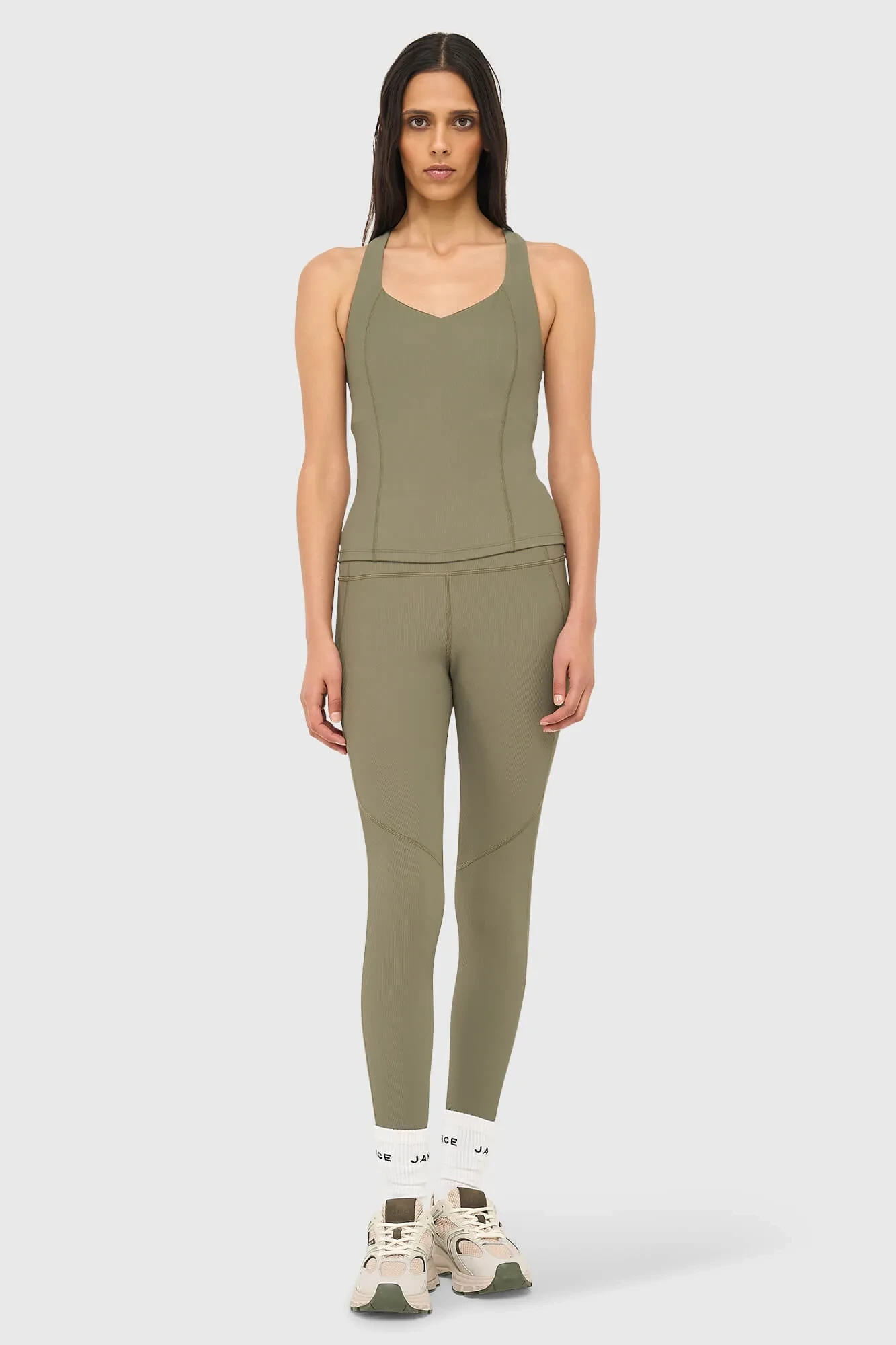 Leggings für Damen, Sportbekleidung, Active Wear, Ye, grün, gerippt