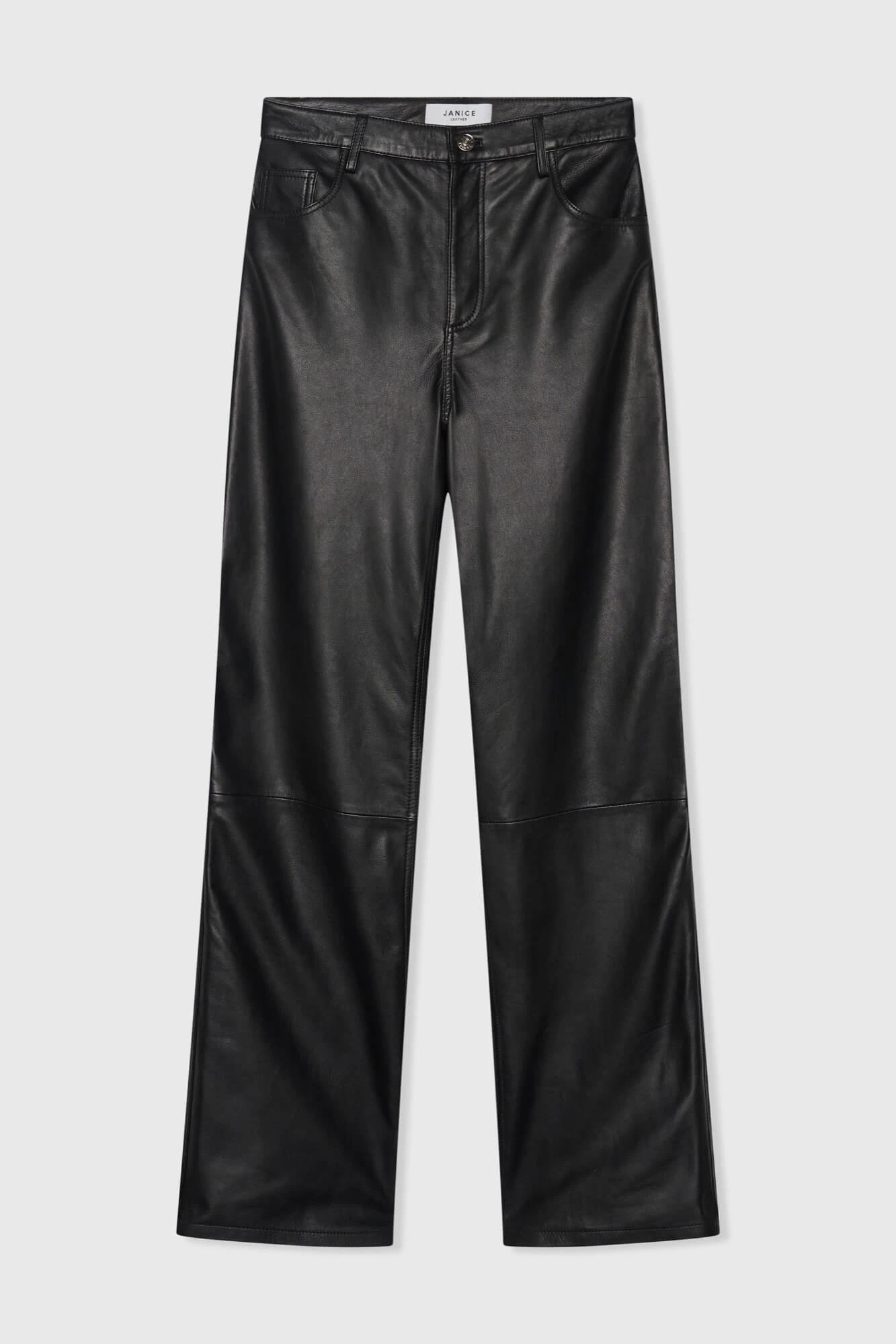 Lederhose für Damen, gerader Schnitt, Jason, schwarz
