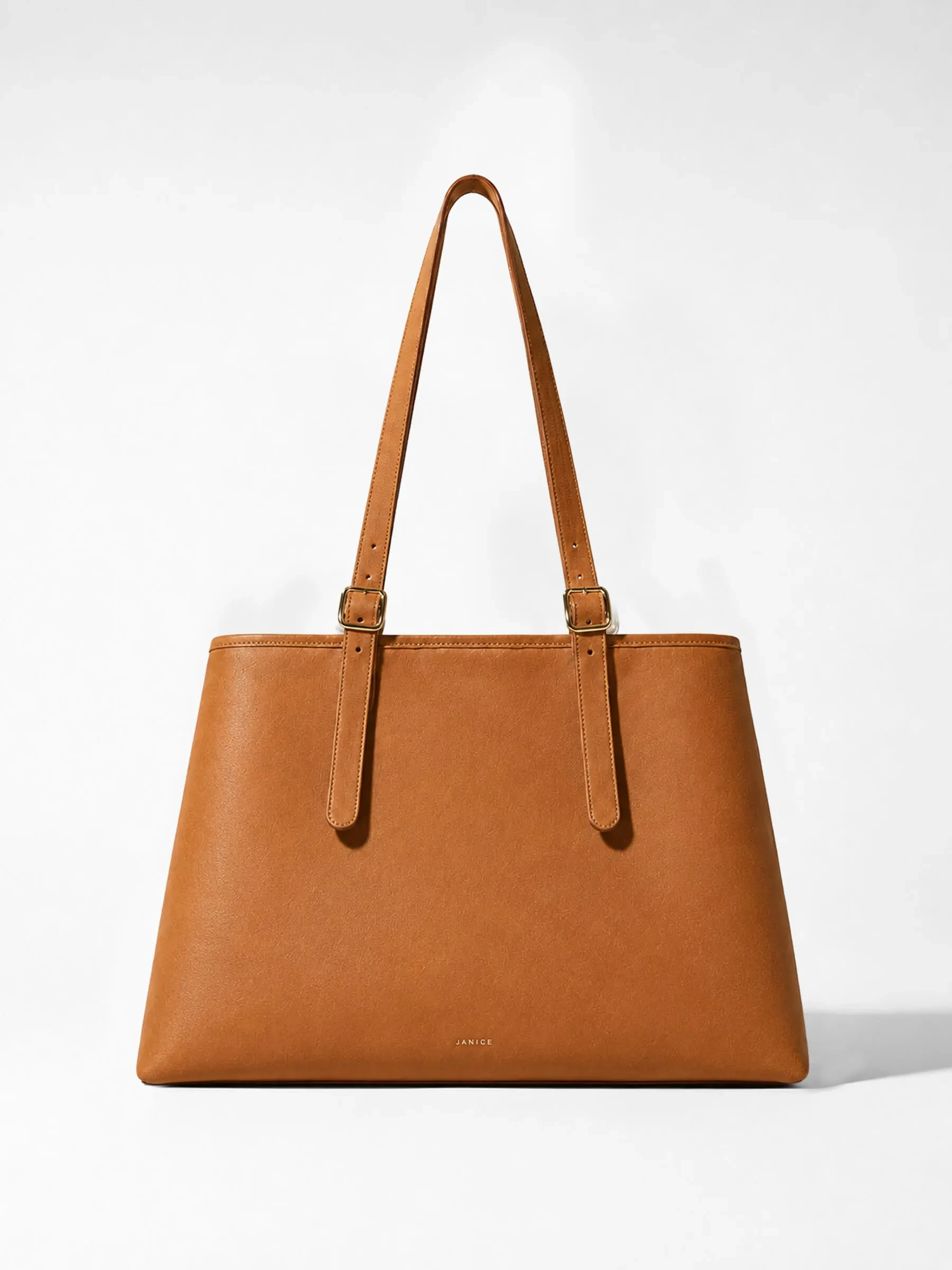 Leren Dames Handtas Shopper Harper Camel