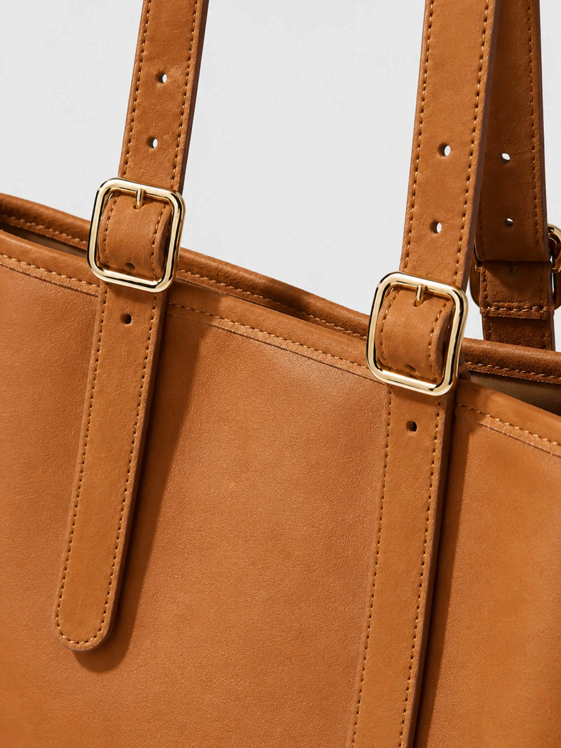 Leren Dames Handtas Shopper Harper Camel
