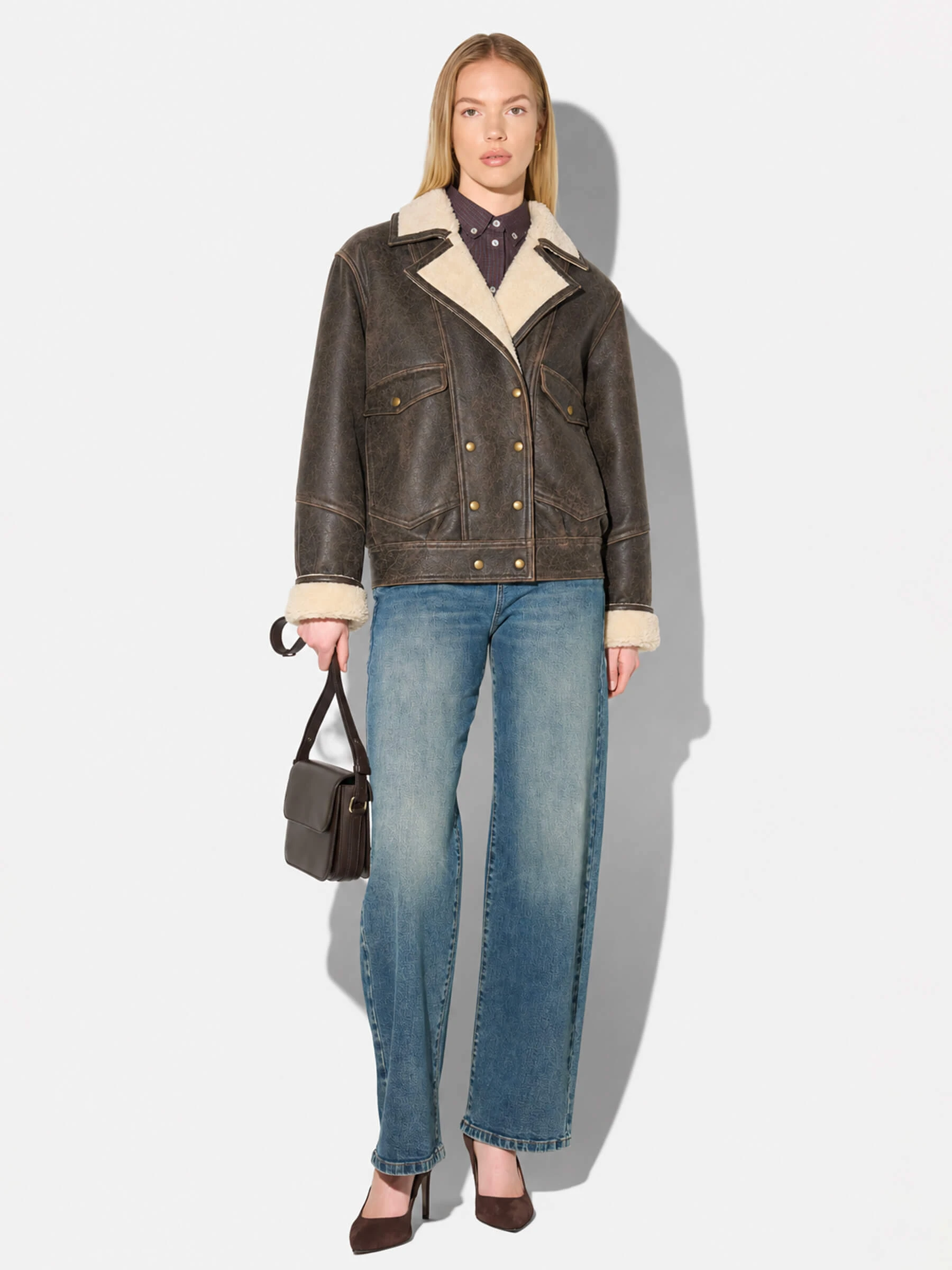 Leren Dames Lammy Vintage Pilot Bruin