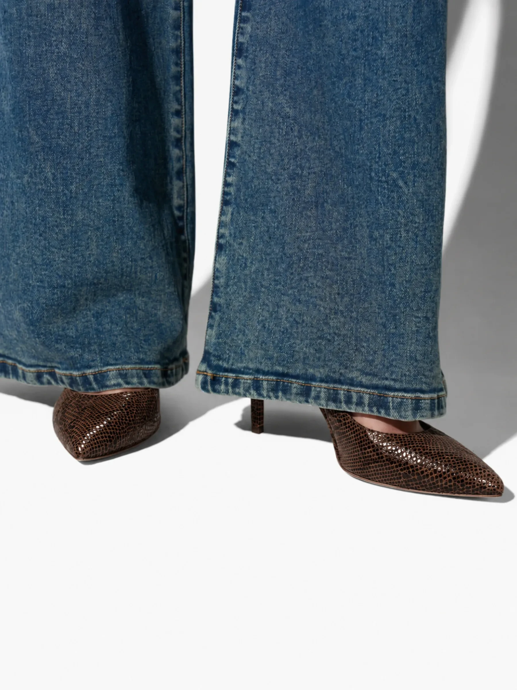 Leren Dames Pumps Dean Slangenprint Bruin