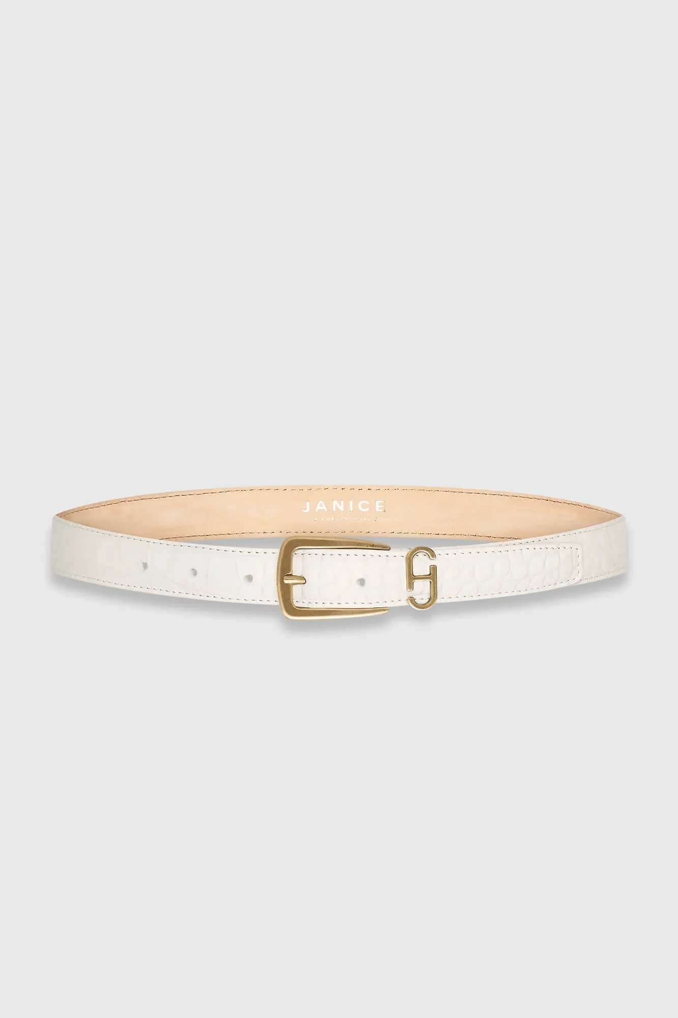 Colby Off-White Leather Women's Belt
