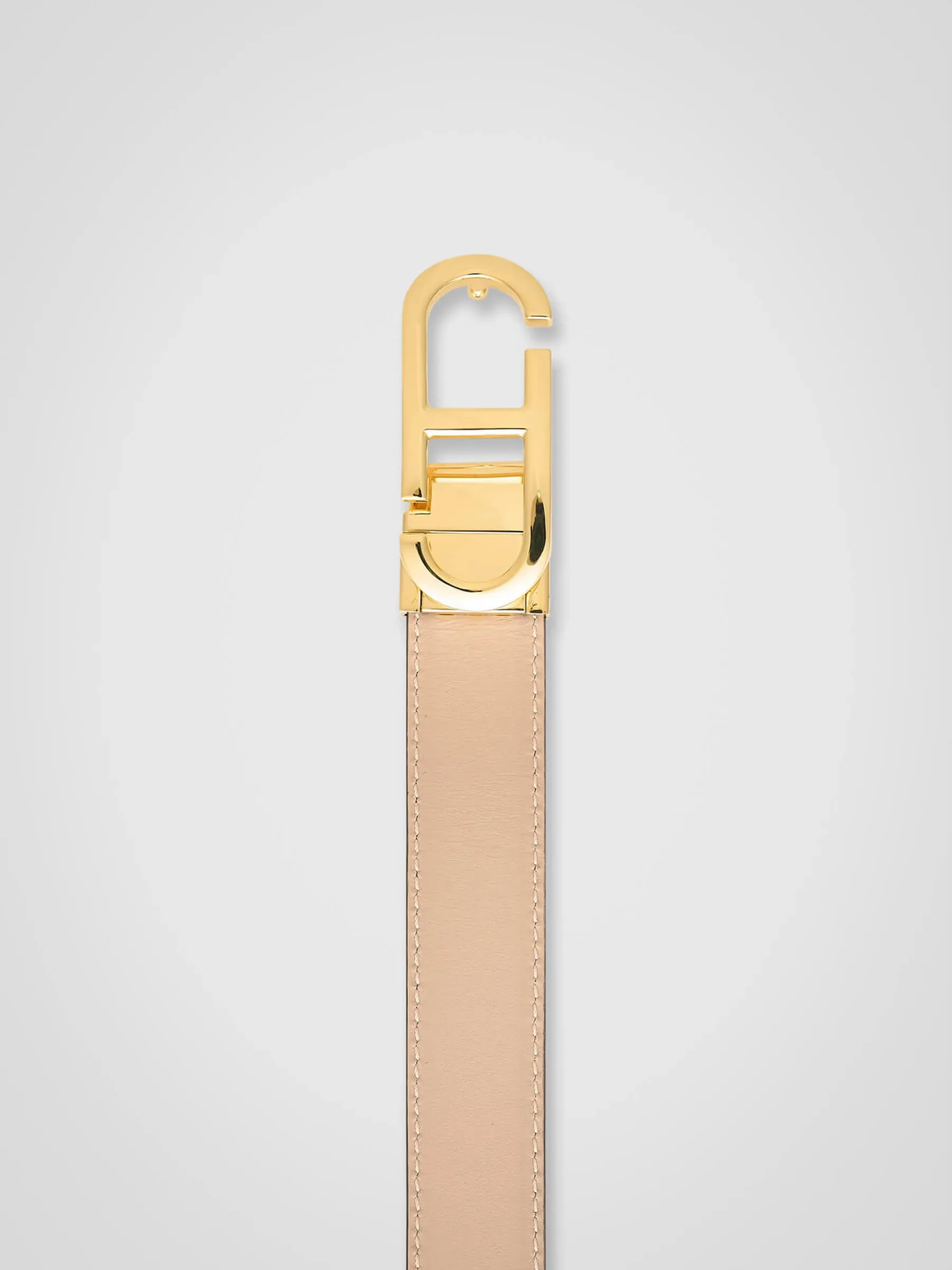 Damen-Ledergürtel, wendbar, schwarz, taupe, gold, mit Trophy-Schnalle