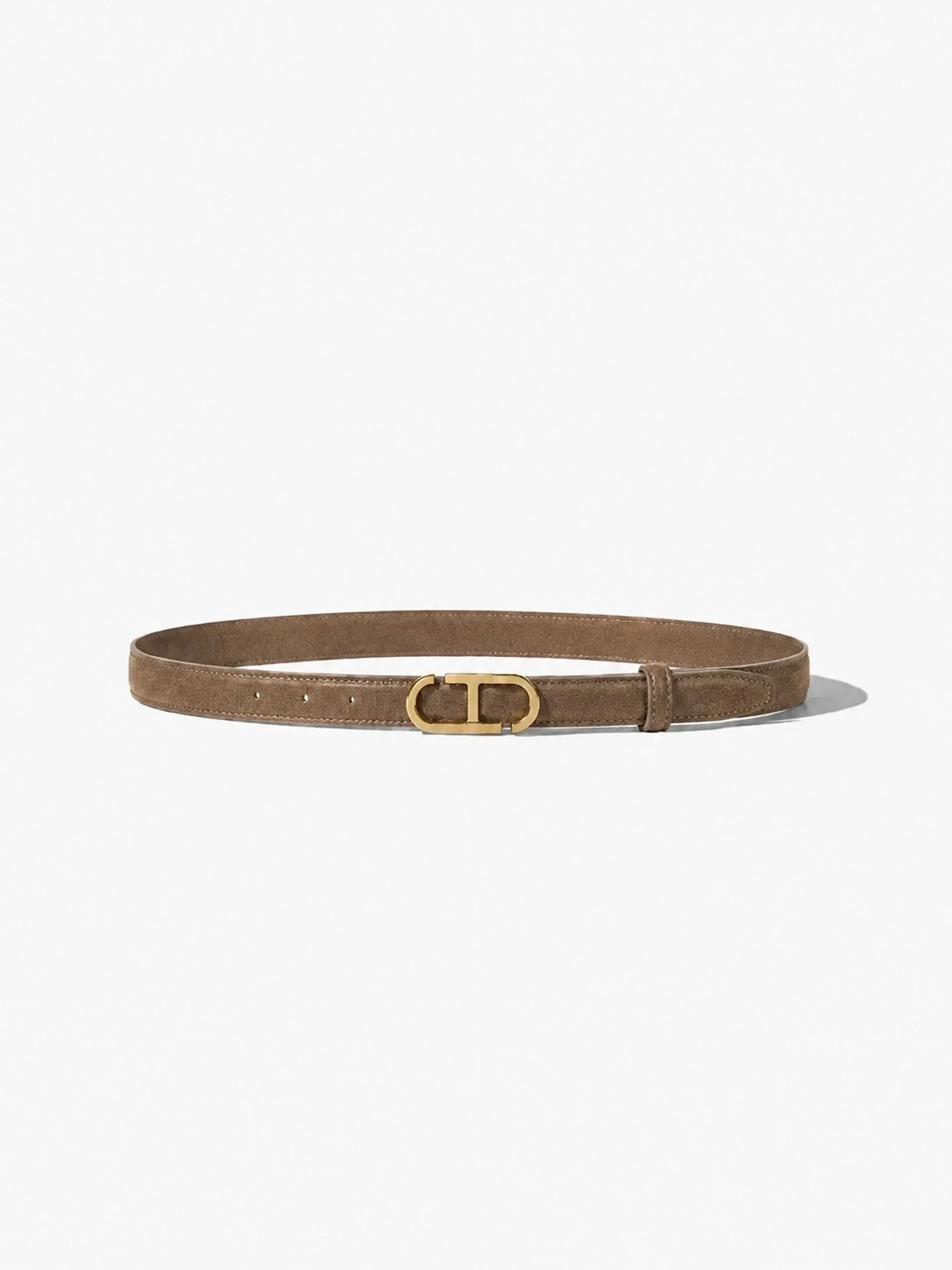 Leren Dames Riem Taupe Trophy Goud Suede