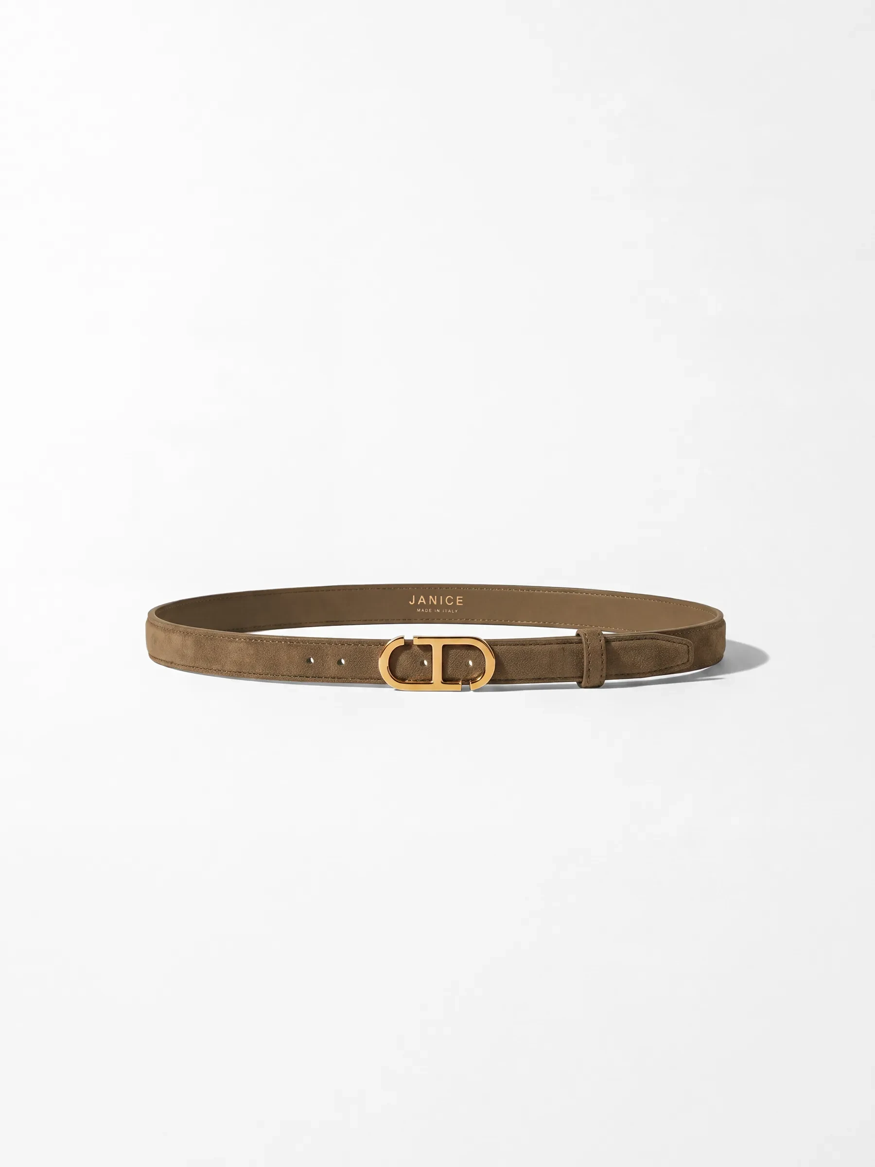 Leren Riem Dames Trophy Taupe Gouden Buckle