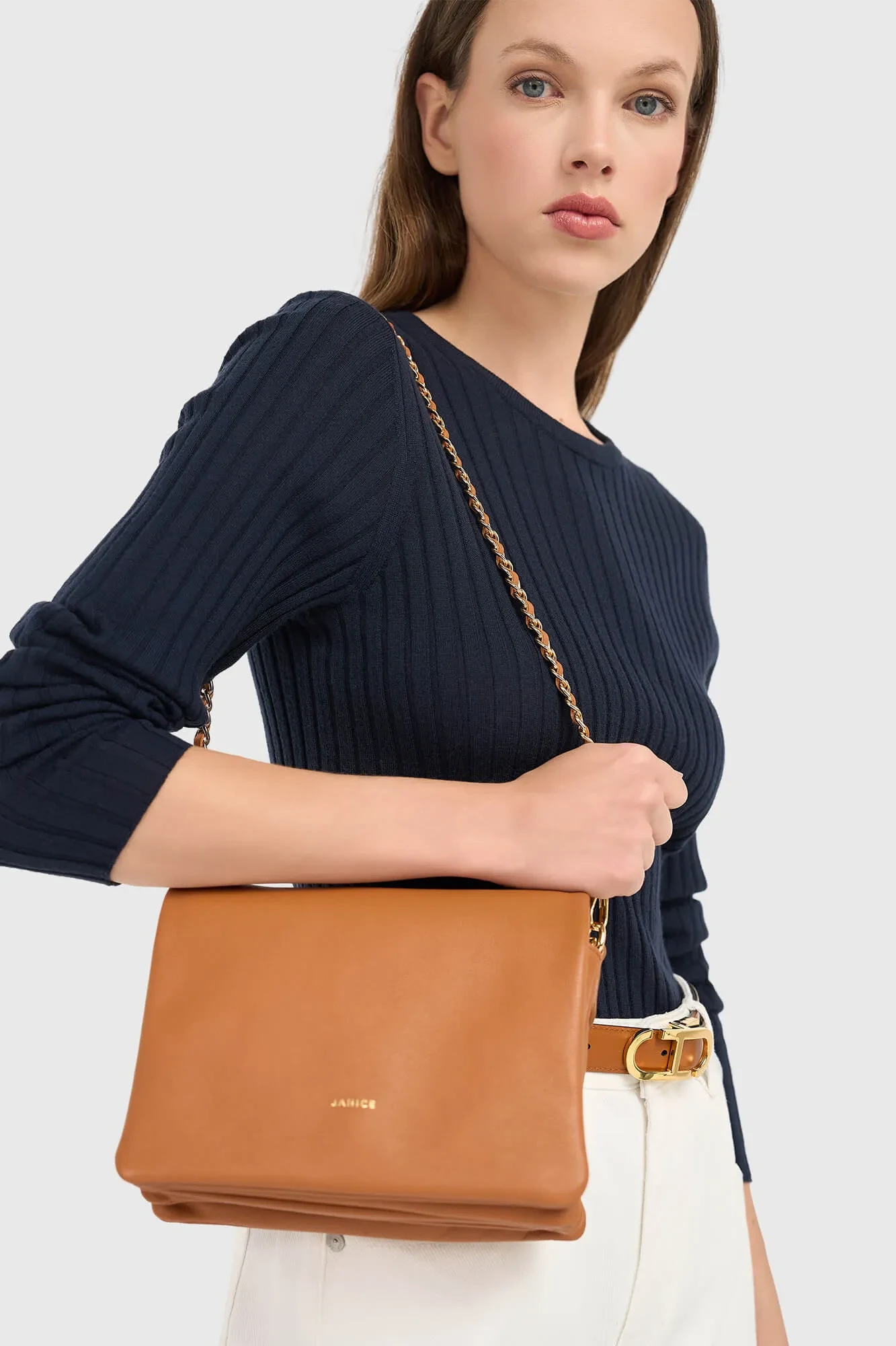 Skylar Cognac Leather Women's Bag