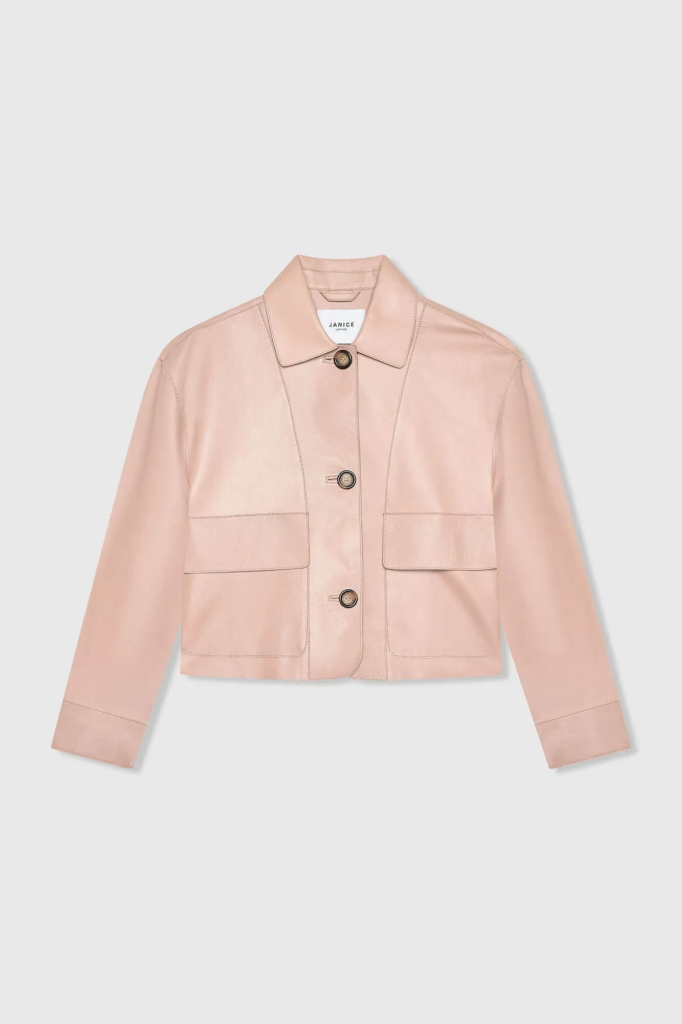 Women's Leather Jacket, William Pink