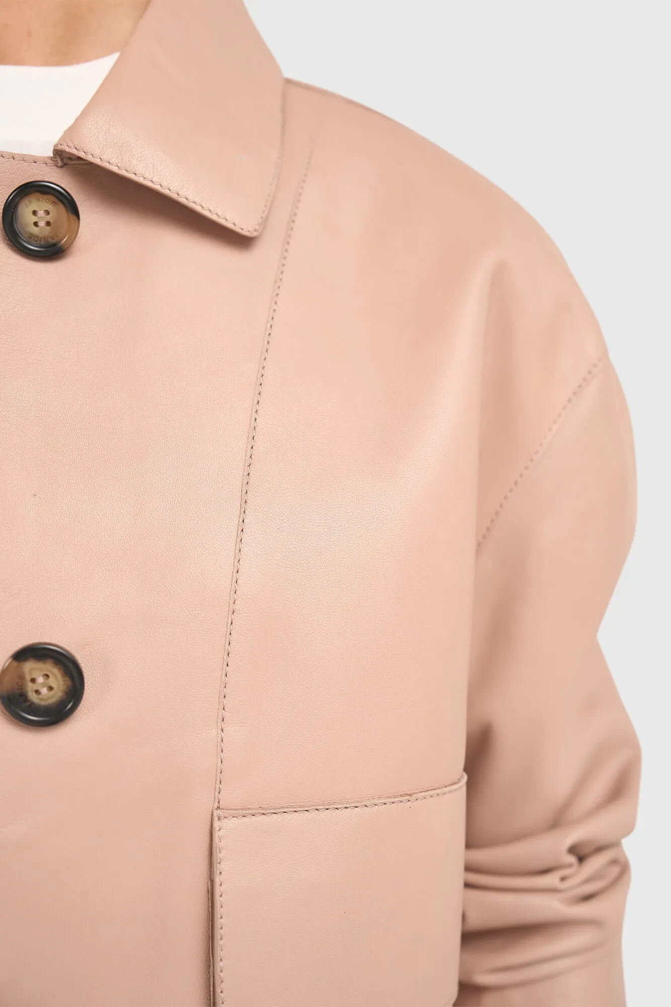 Women's Leather Jacket, William Pink