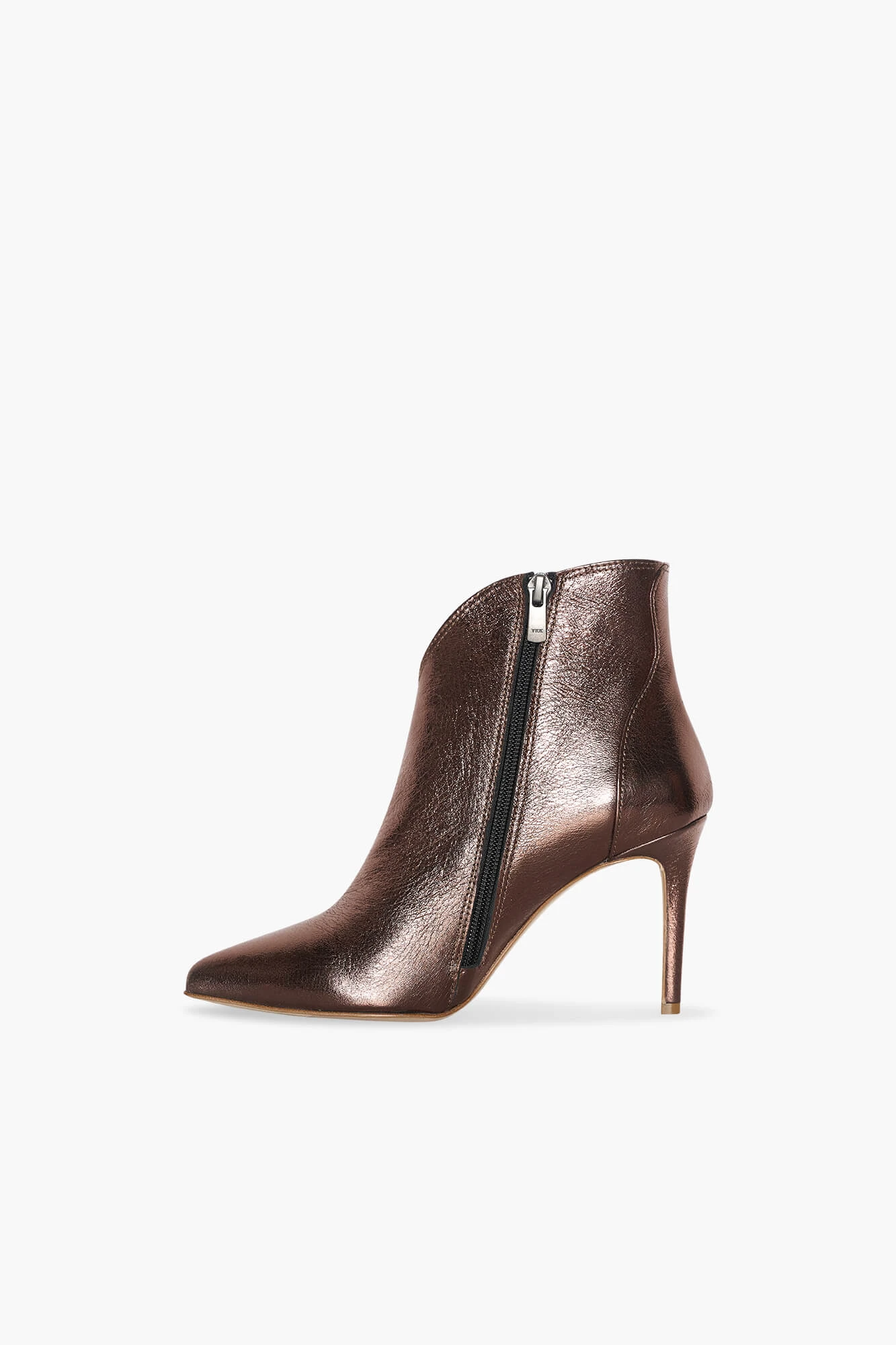 Damenstiefel aus Leder, Modell „Stewart“, bronzefarben, metallic