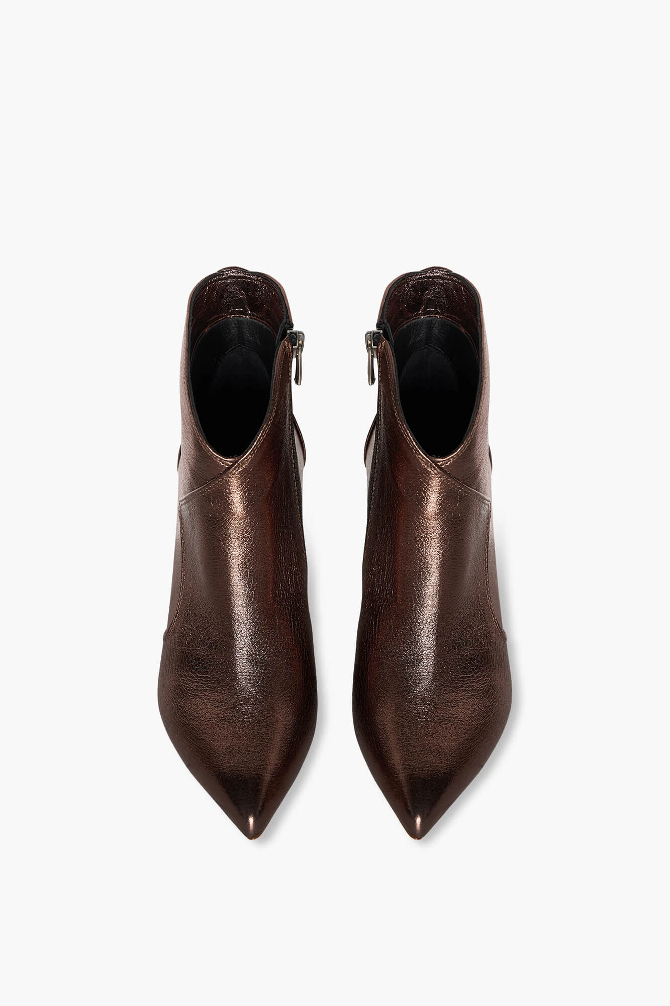 Damenstiefel aus Leder, Modell „Stewart“, bronzefarben, metallic