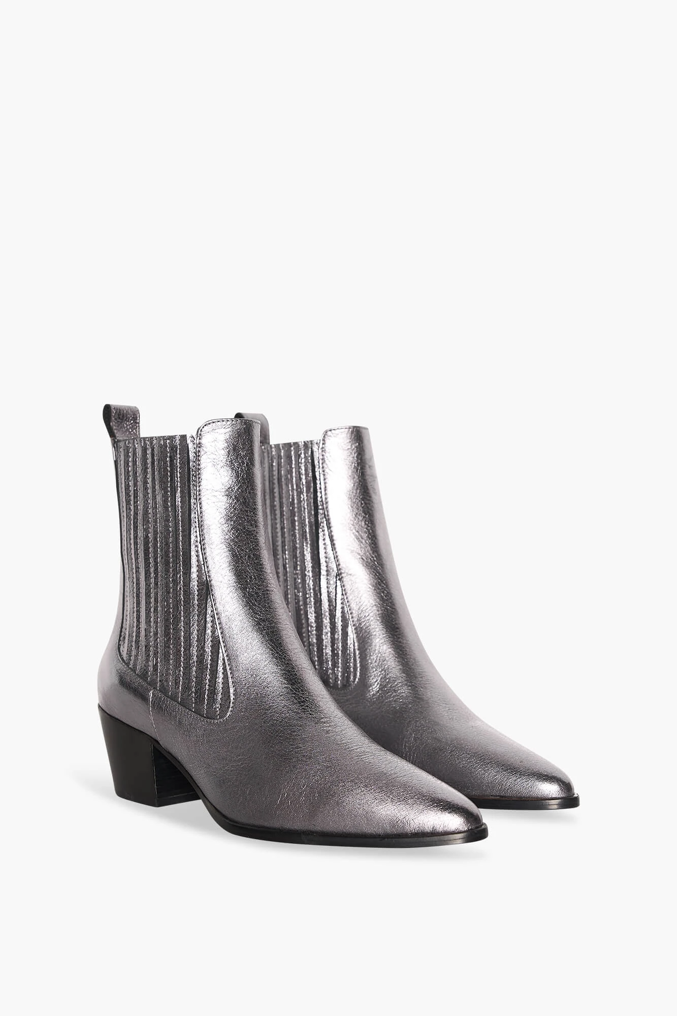 Enkellaars Western Dames Leer Colt Zilver Metallic