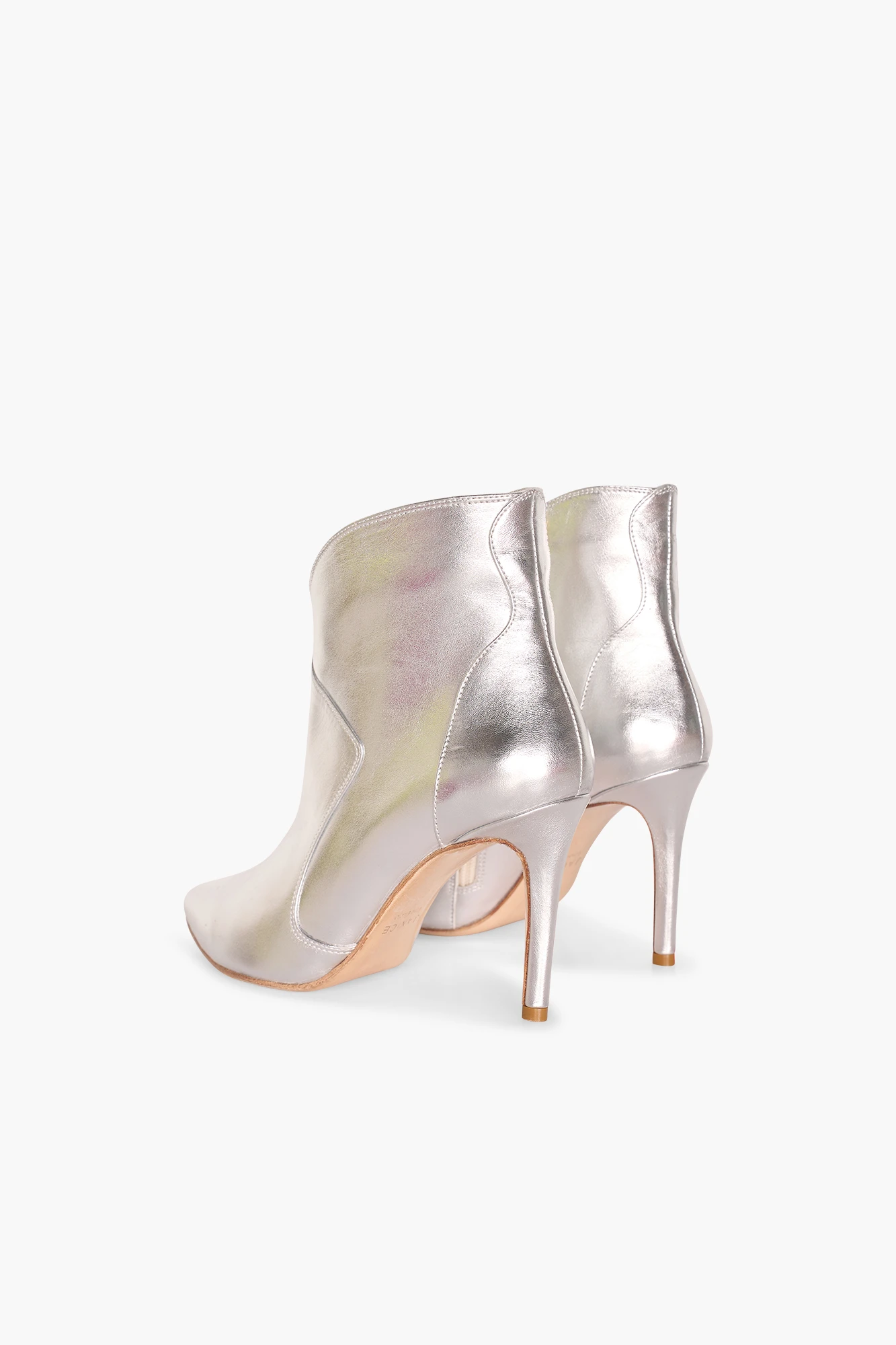 Women's Leather Boots, Stewart Silver Metallic