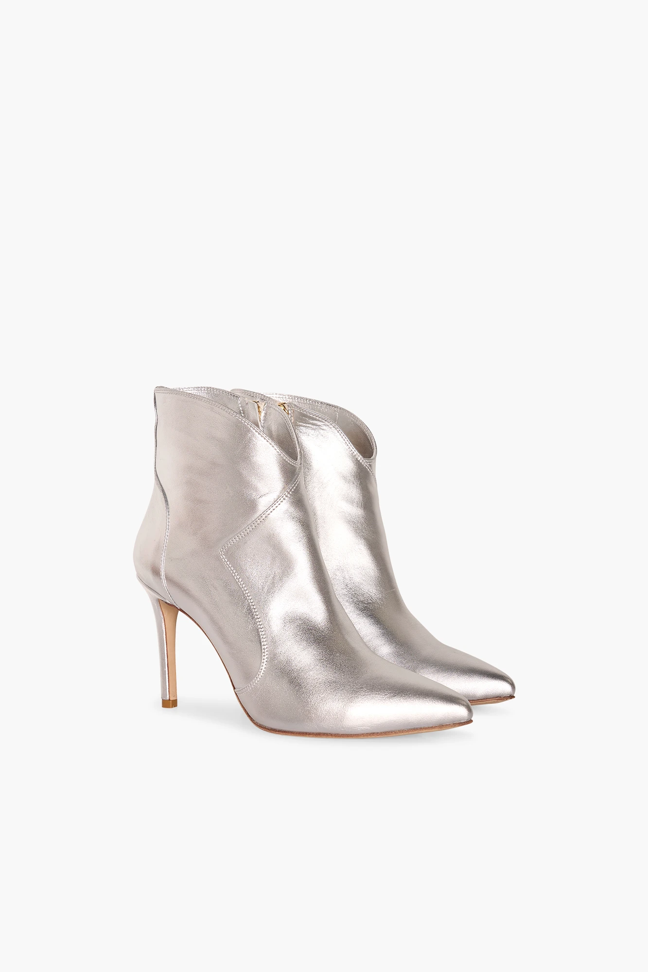 Laarsje Dames Leer Stewart Zilver Metallic