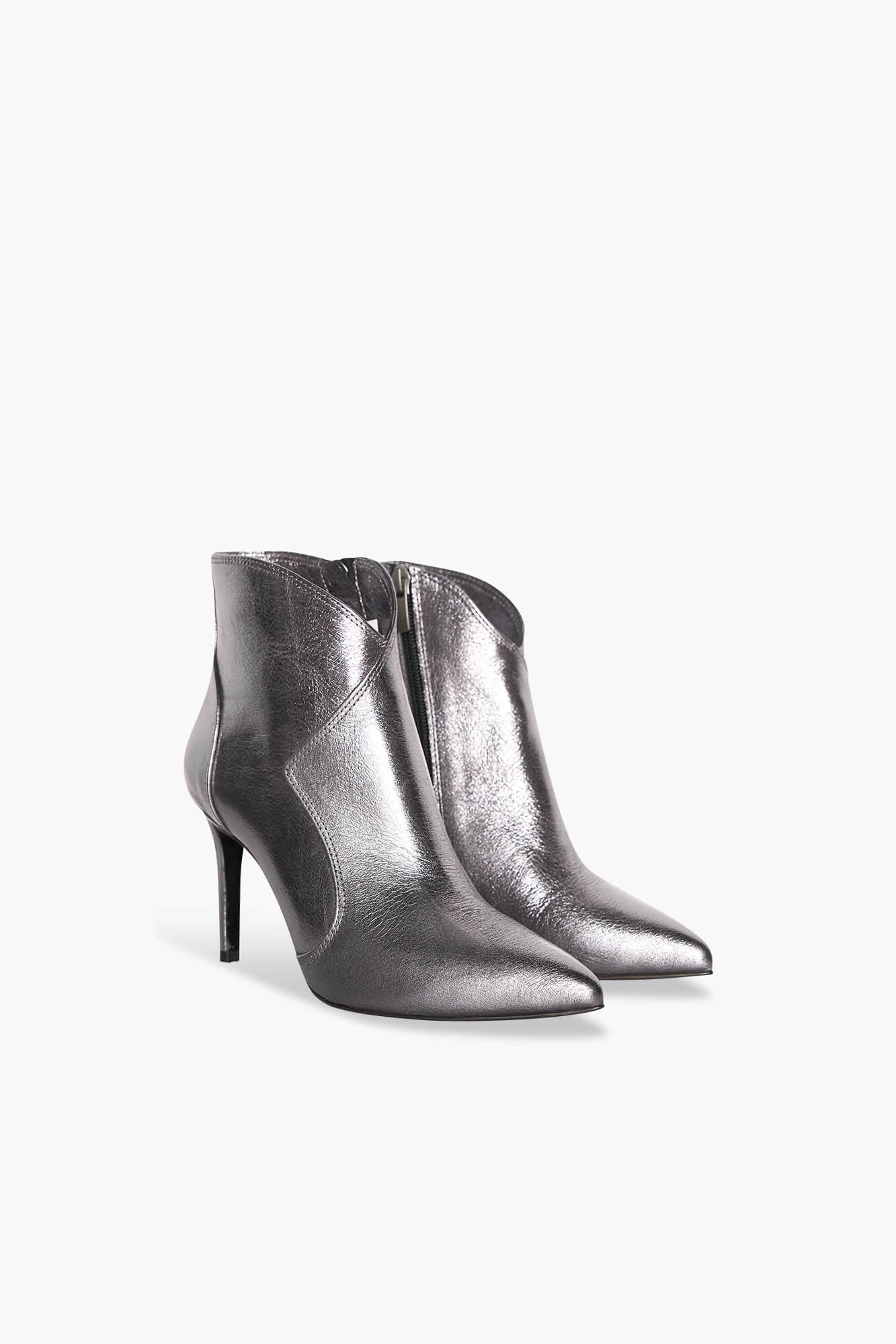 Laarsje Dames Leer Stewart Zilver Metallic