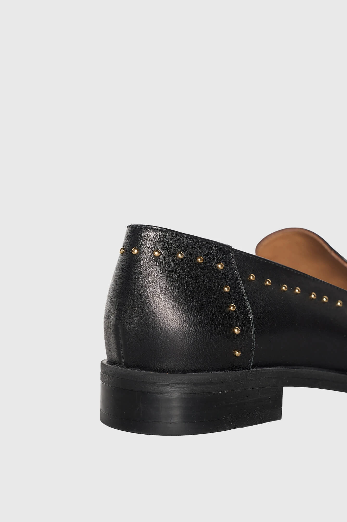Women's Leather Studded Blake Loafers - Black