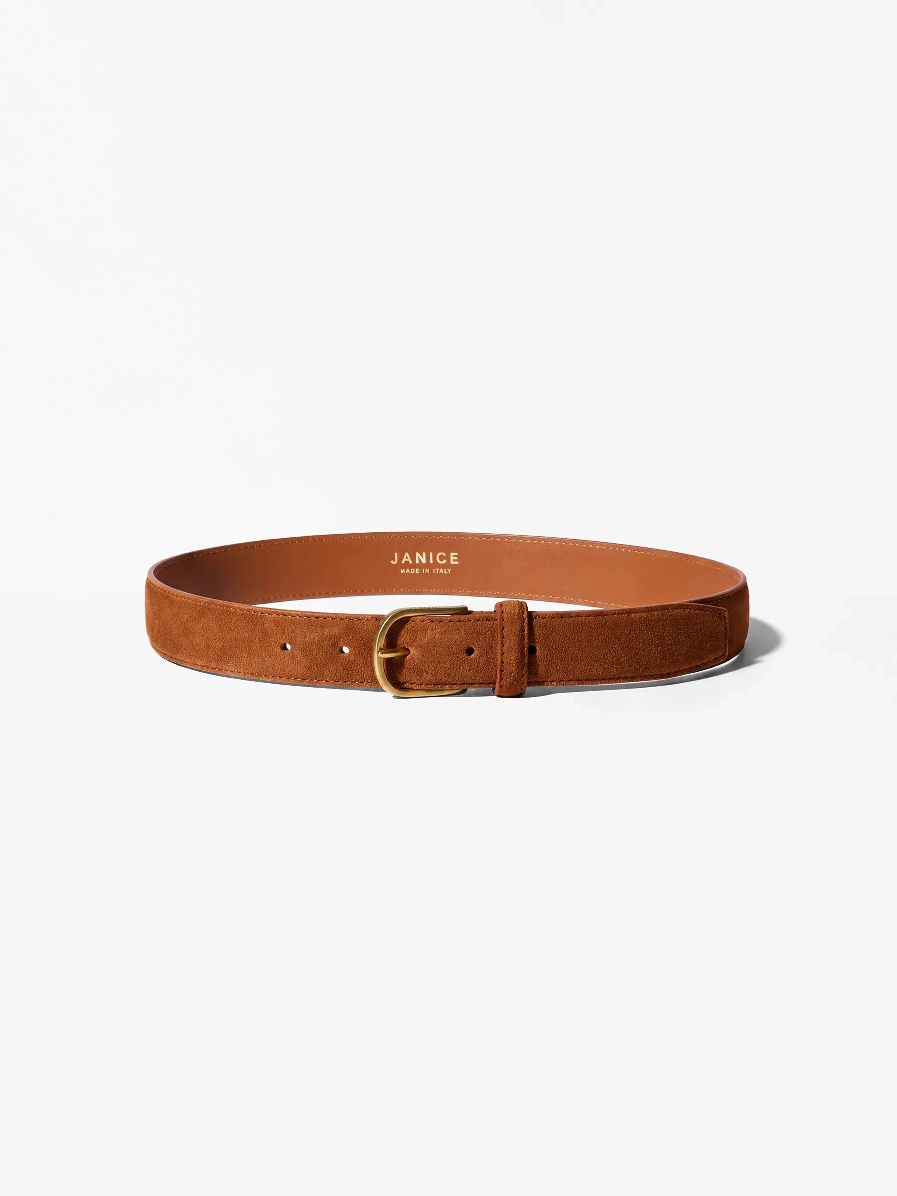 Leren Riem Dames Chase Brass Cognac Suede
