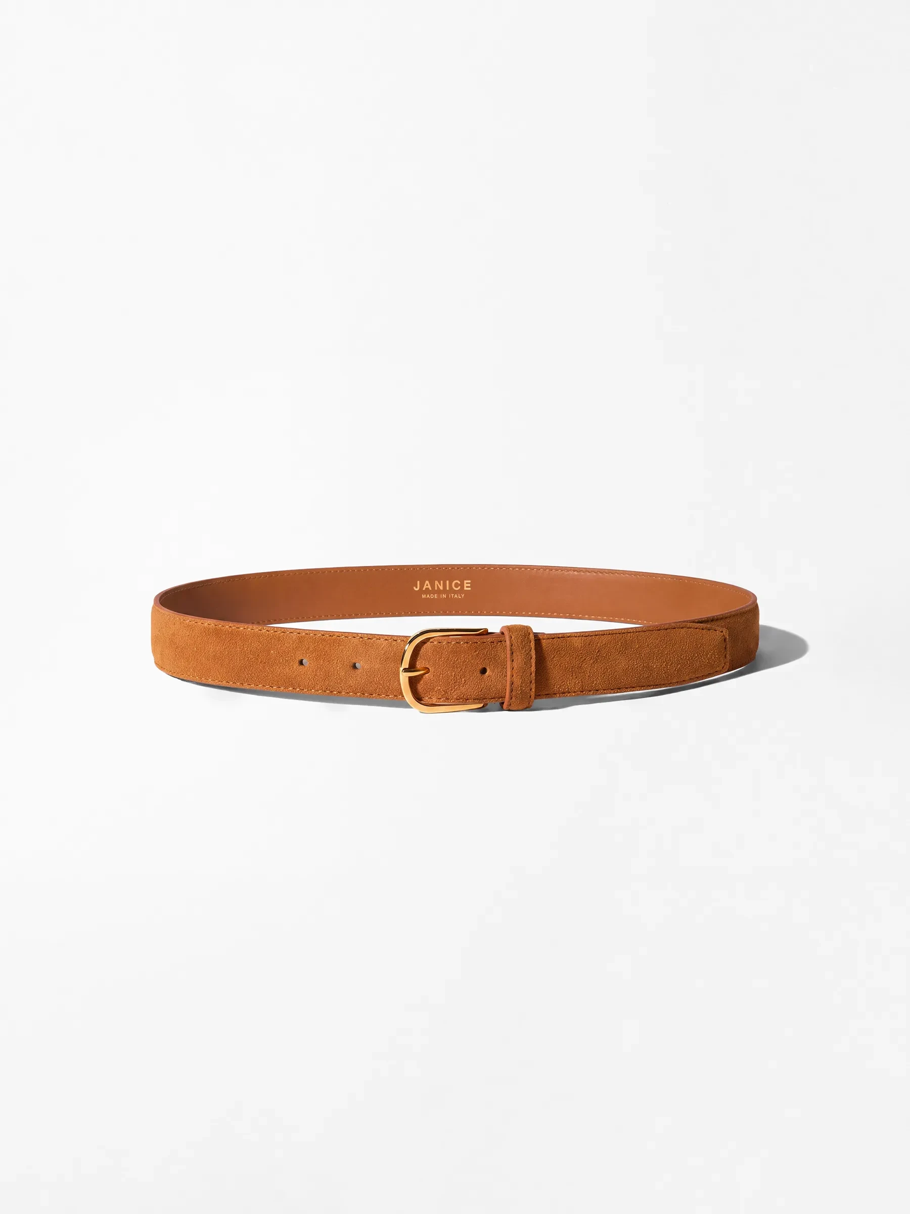 Leren Riem Dames Chase Goud Cognac Suede