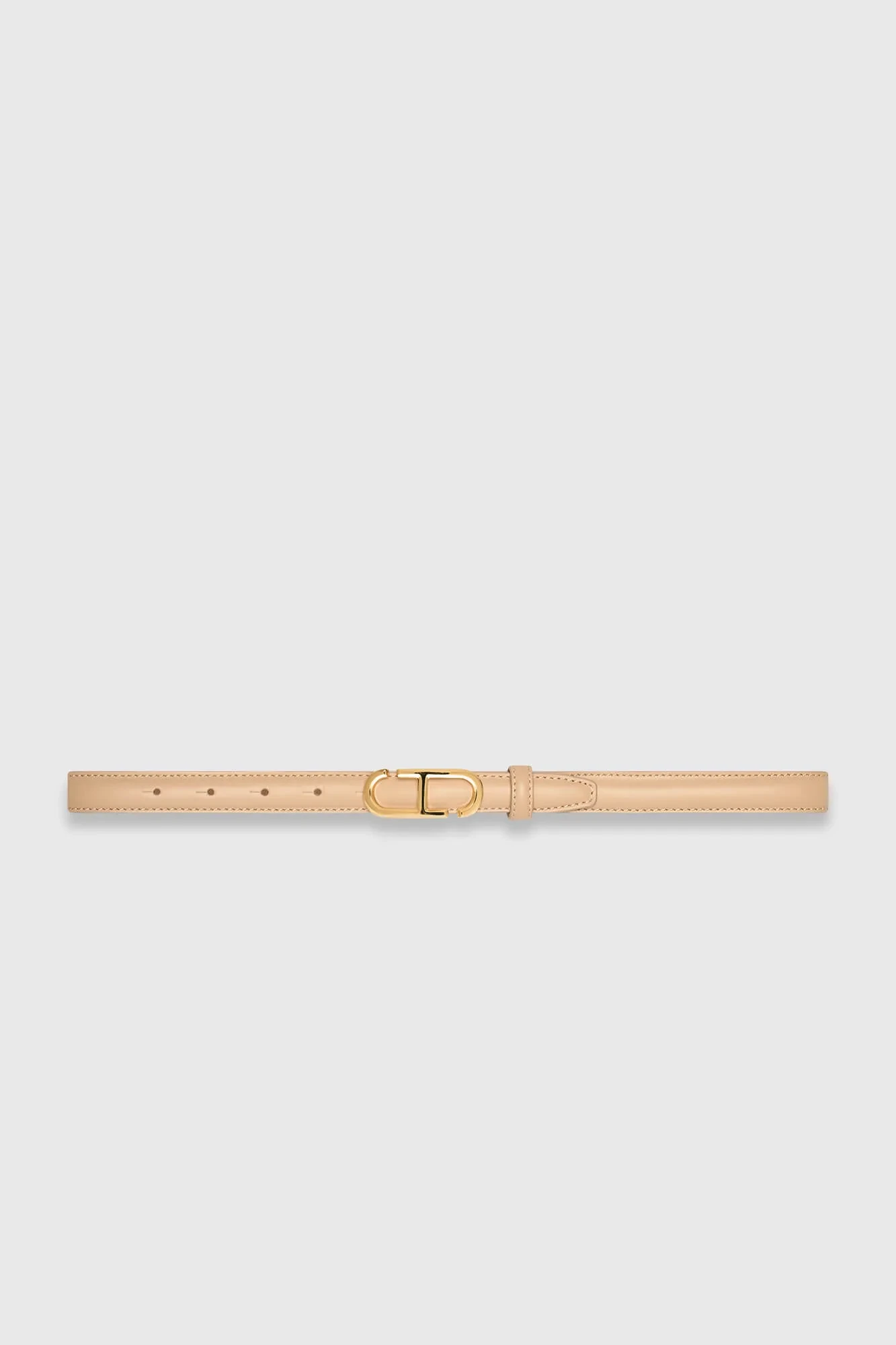 Women's Leather Belt - Trophy Beige with Gold Buckle