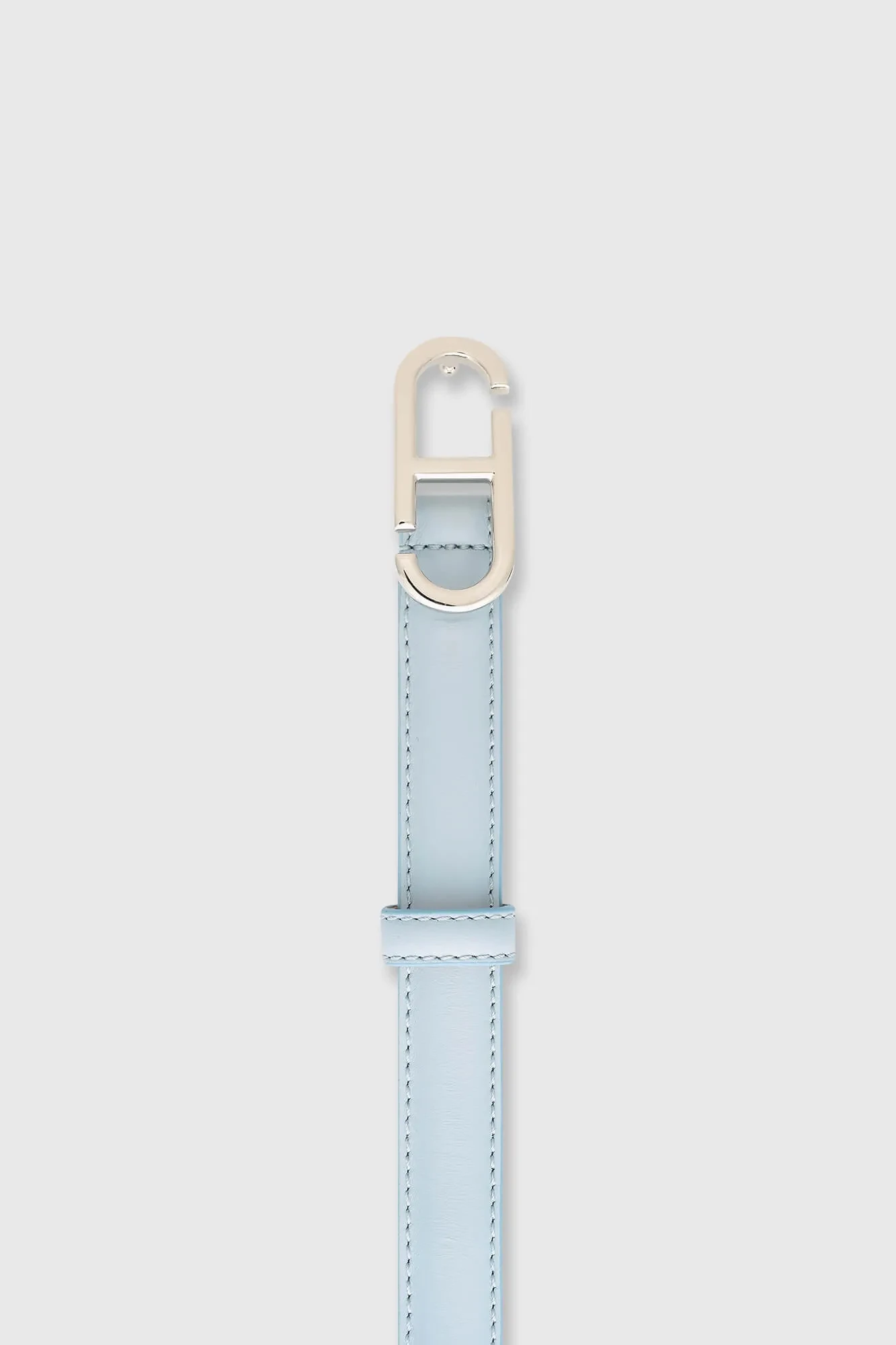 Leren Riem Dames Trophy Buckle Zilver Blauw