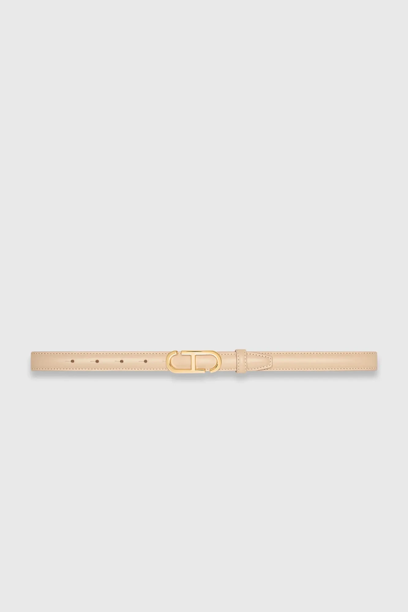 Women's Leather Belt with Trophy Design and Cream-Gold Buckle