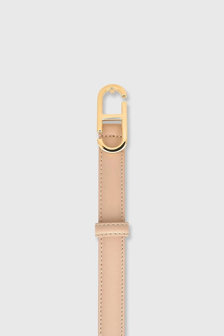 Women's Leather Belt - Trophy Taupe with Gold Buckle
