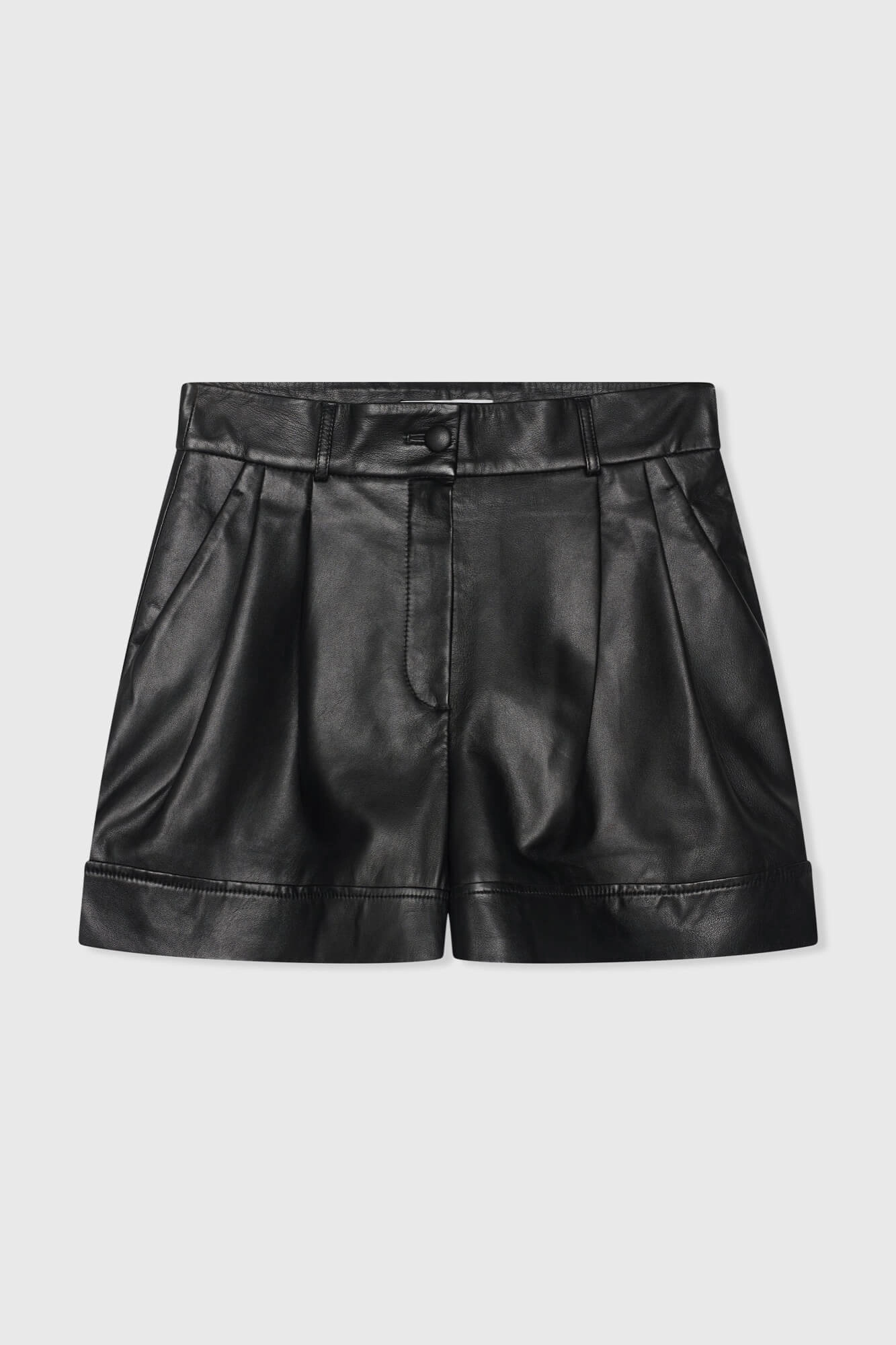Zwart Leren Short Dames Arthur Zwart