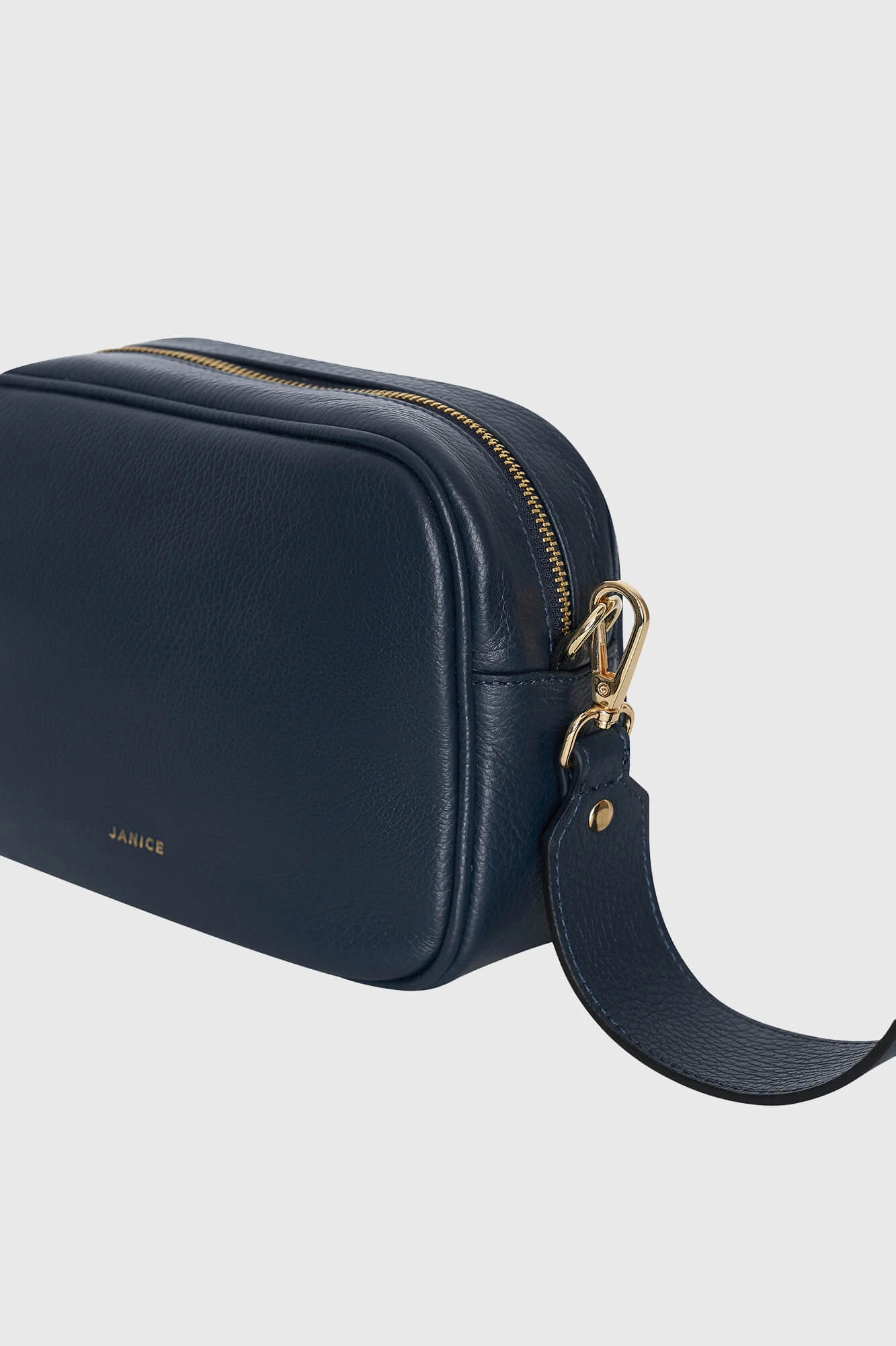 Leren Crossbody Dames Bruce Navy Blue