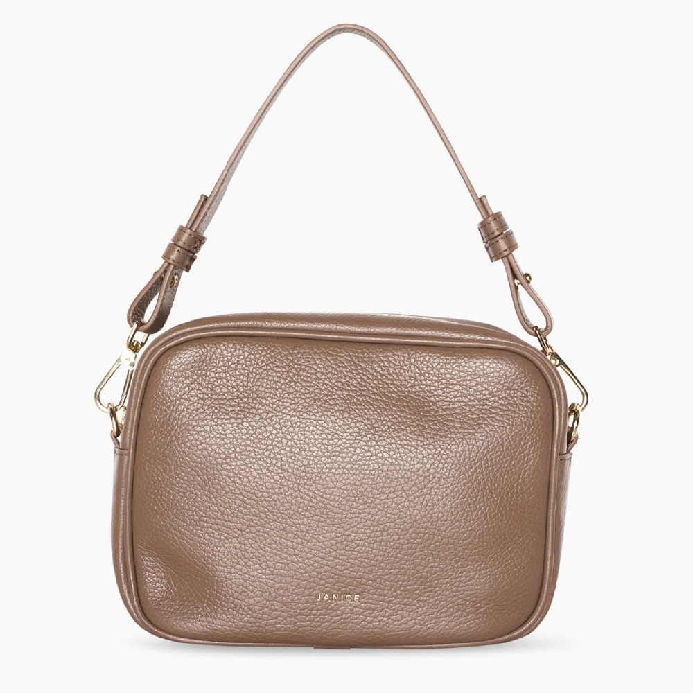 Leren Crossbody Dames Bruce Taupe