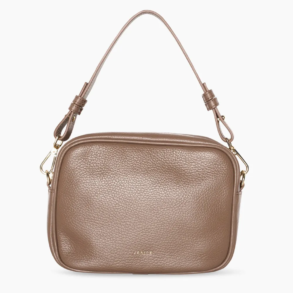 Leren Crossbody Dames Bruce Taupe