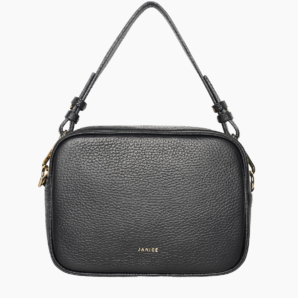 Zwarte Leren Crossbody Dames Bruce