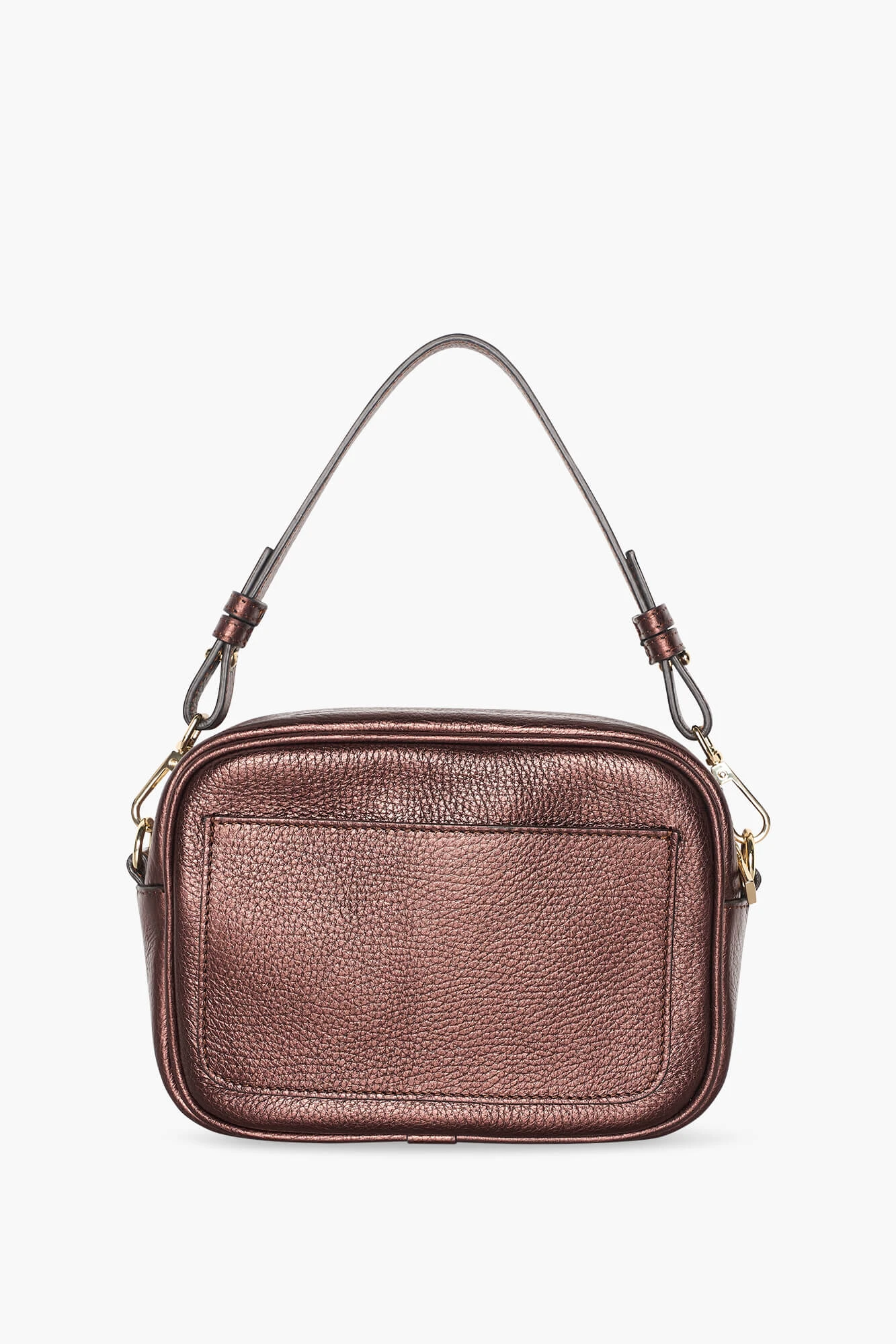 Women's Leather Crossbody Bag in Bronze Metallic