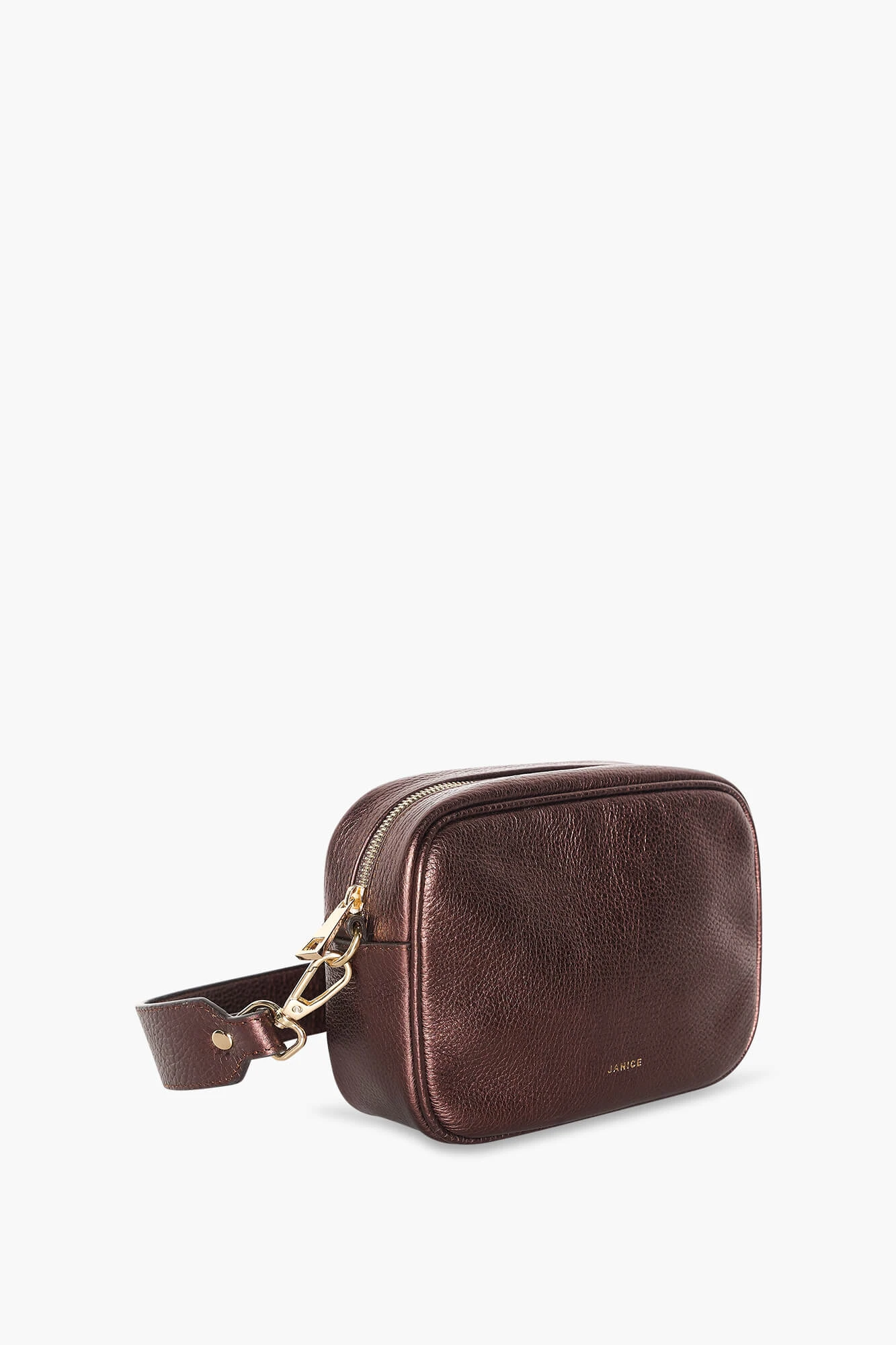 Leren Crossbody Dames Bruce Brons Metallic