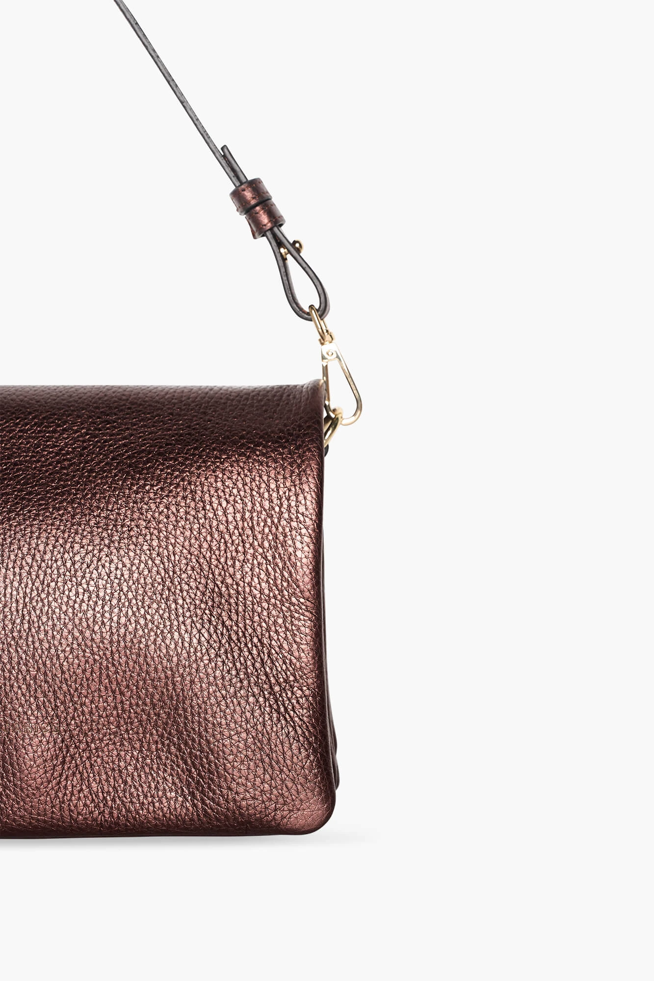 Leder-Umhängetasche für Damen „Skylar“ in Bronze-Metallic