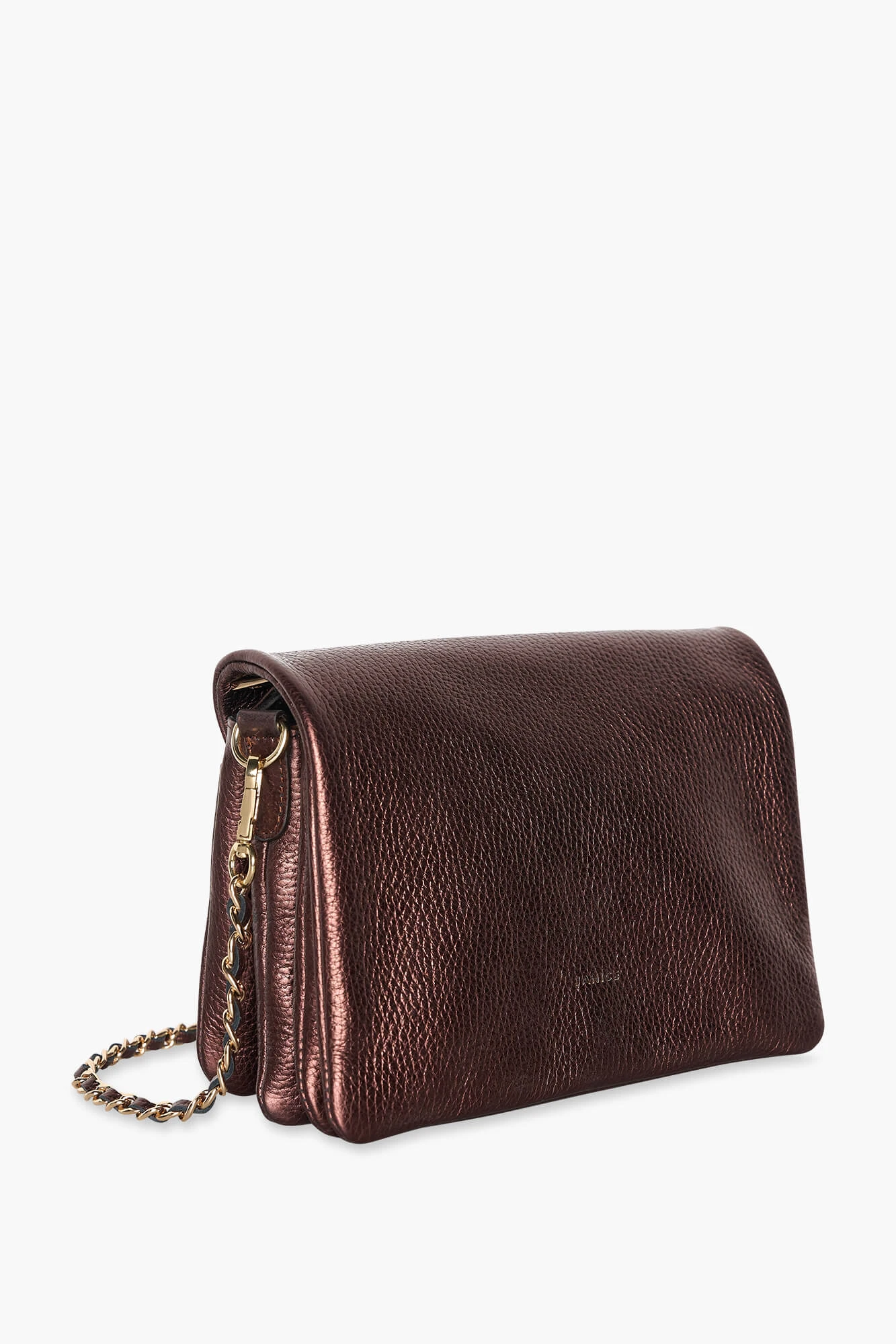 Leder-Umhängetasche für Damen „Skylar“ in Bronze-Metallic