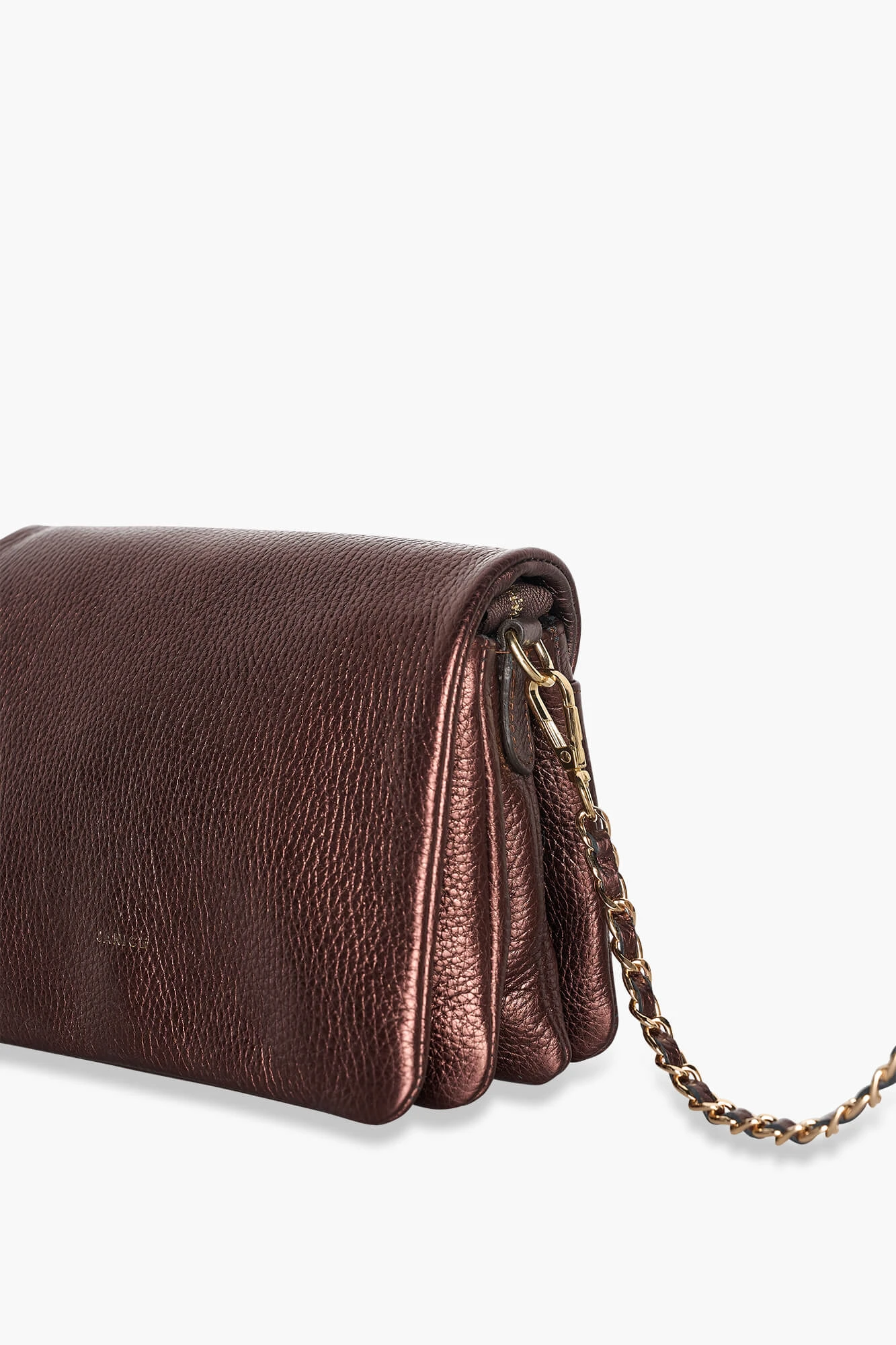 Leder-Umhängetasche für Damen „Skylar“ in Bronze-Metallic