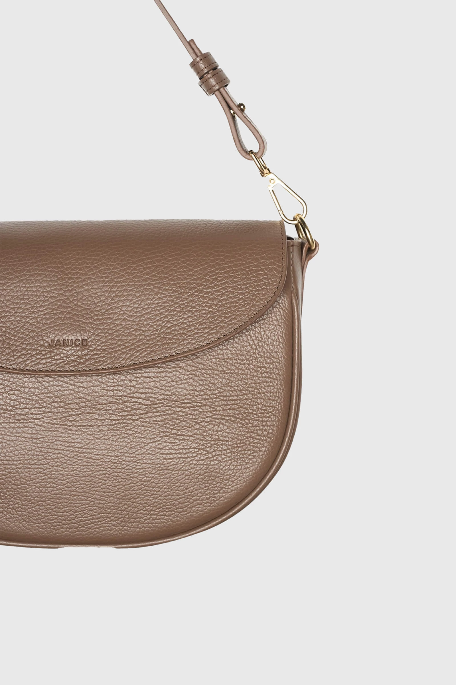 Women's Leather Shoulder Bag Tayler Taupe