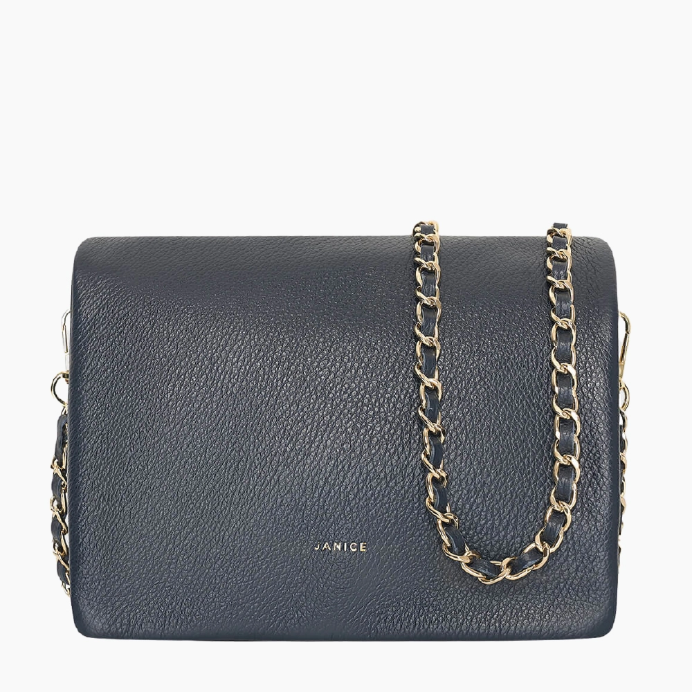 Leren Navy Blue Dames Crossbody Skylar