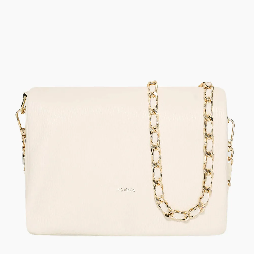 Leren Schoudertas Dames Skylar Off-white