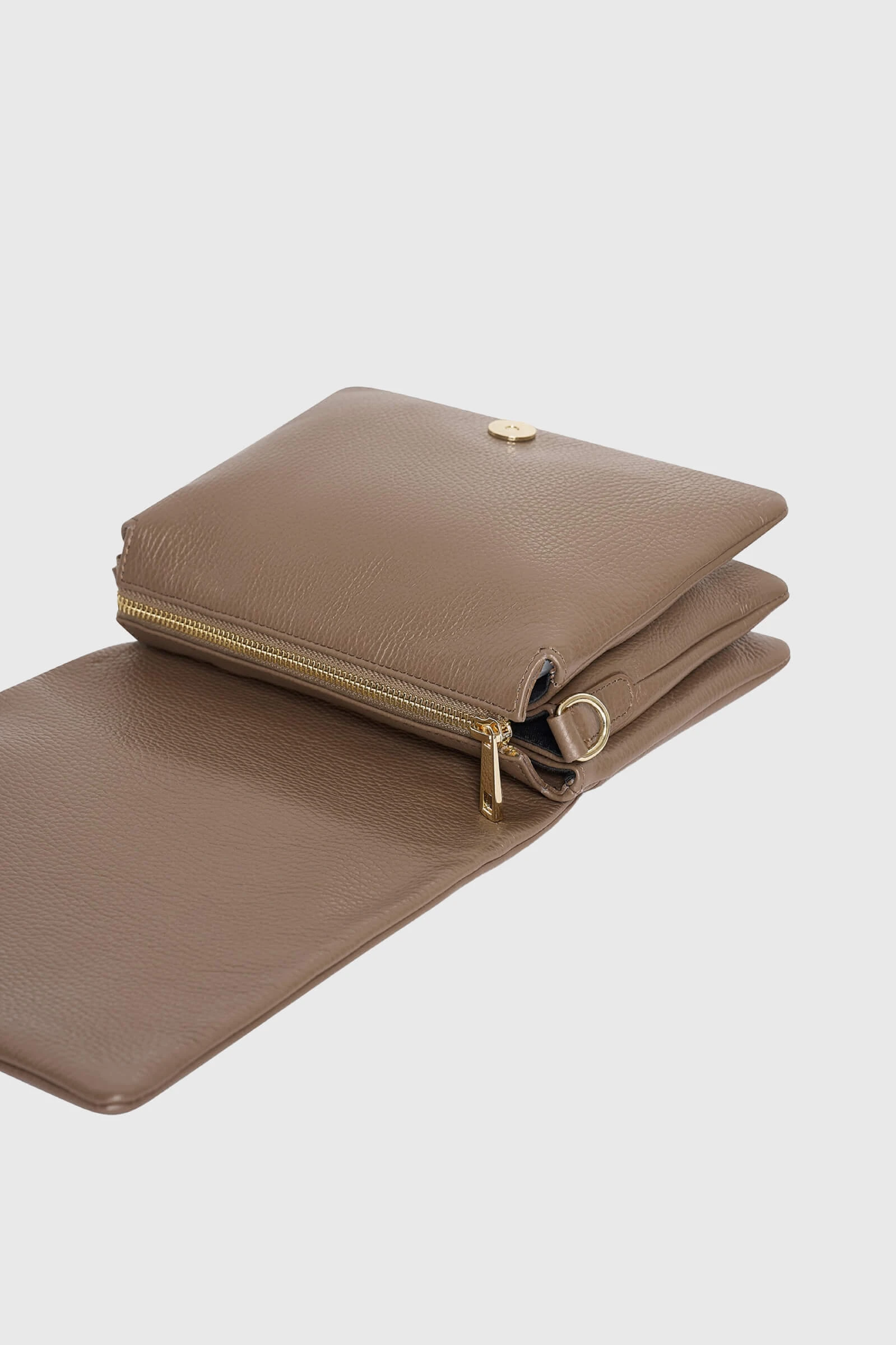 Leren Schoudertas Dames Skylar Taupe