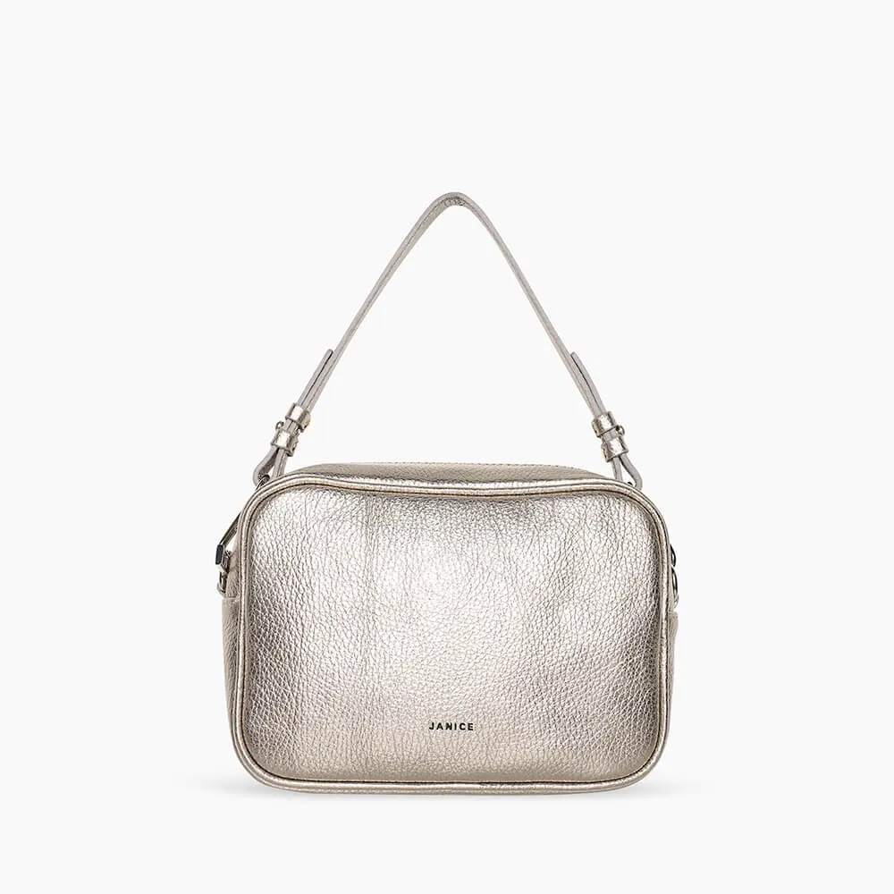 Leren Crossbody Dames Bruce Gun Metal