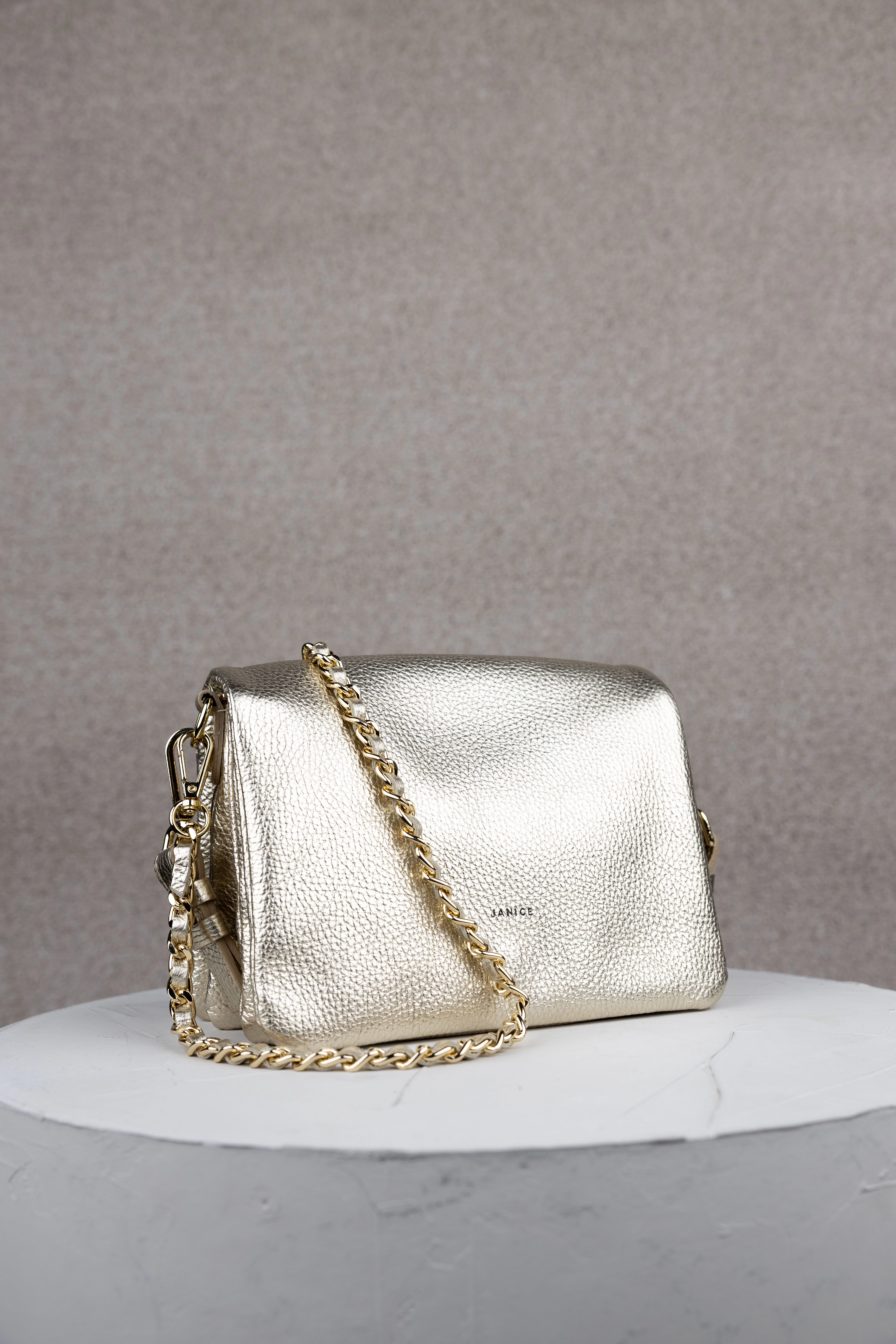 Leren tas goud skylar