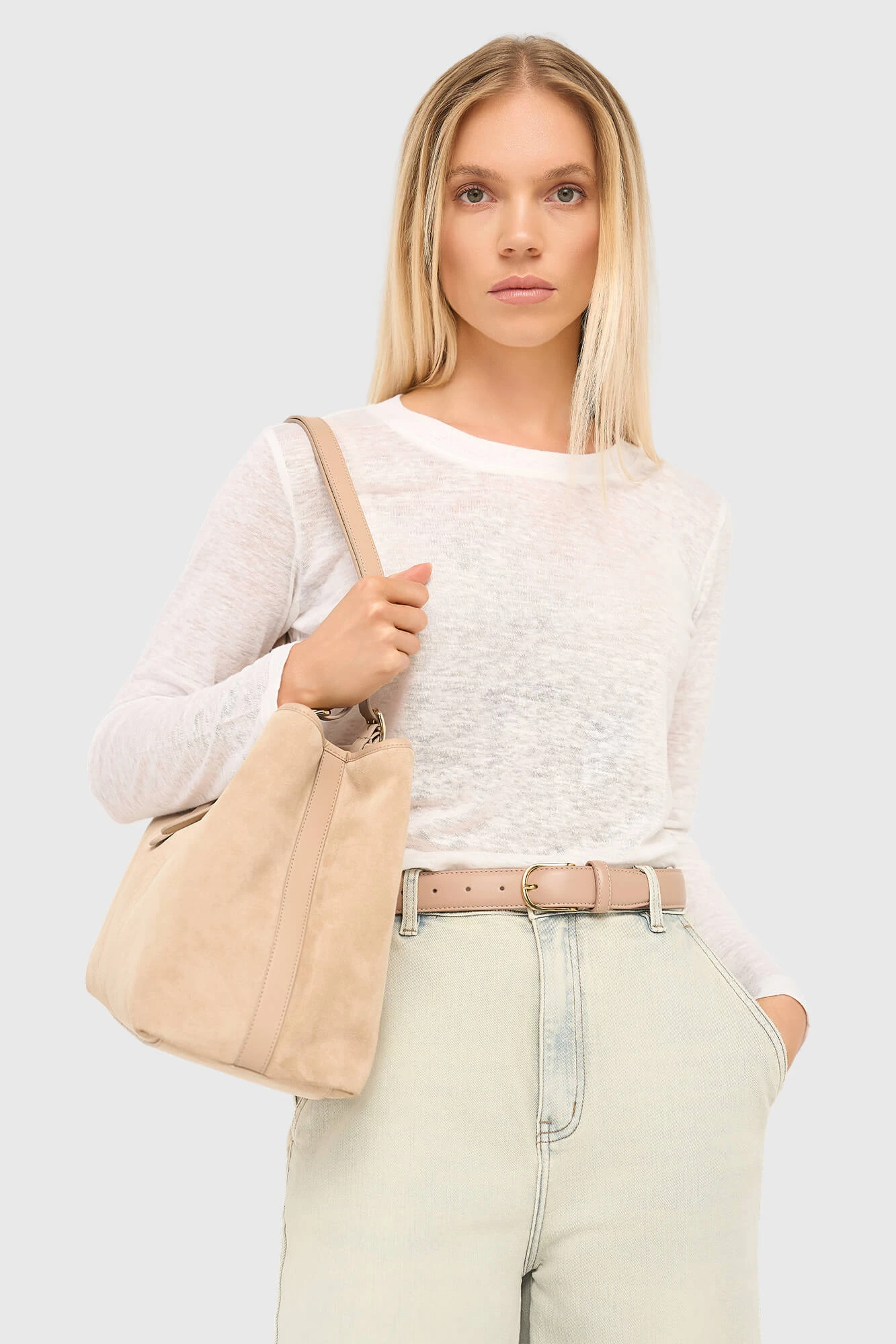 Leinenhemd für Damen, langärmelig, Ryan, weiß