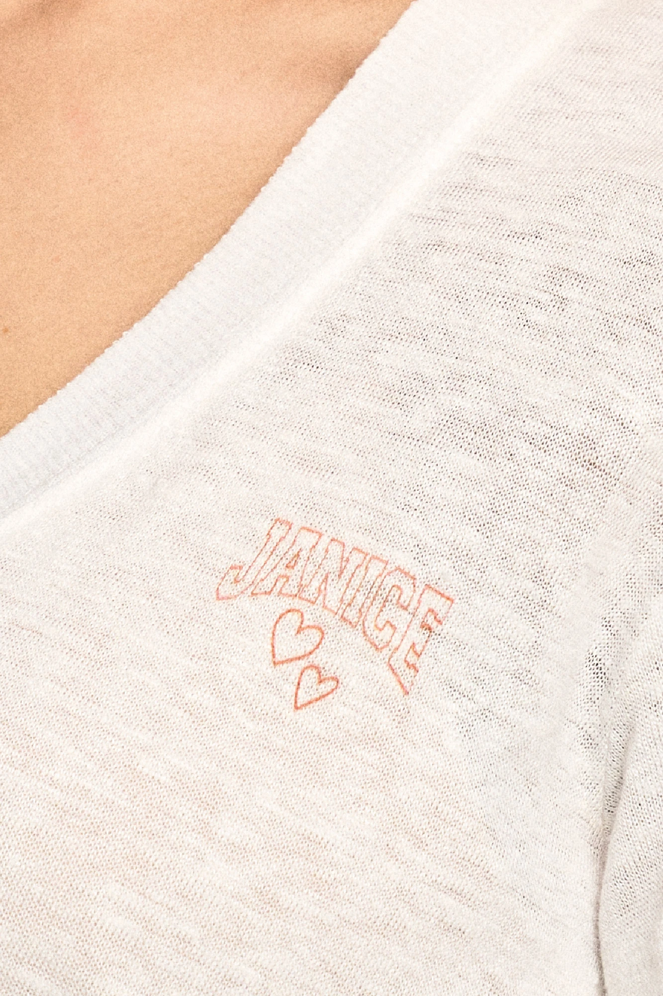 Wit Linnen Dames T-shirt Lee White - Logo